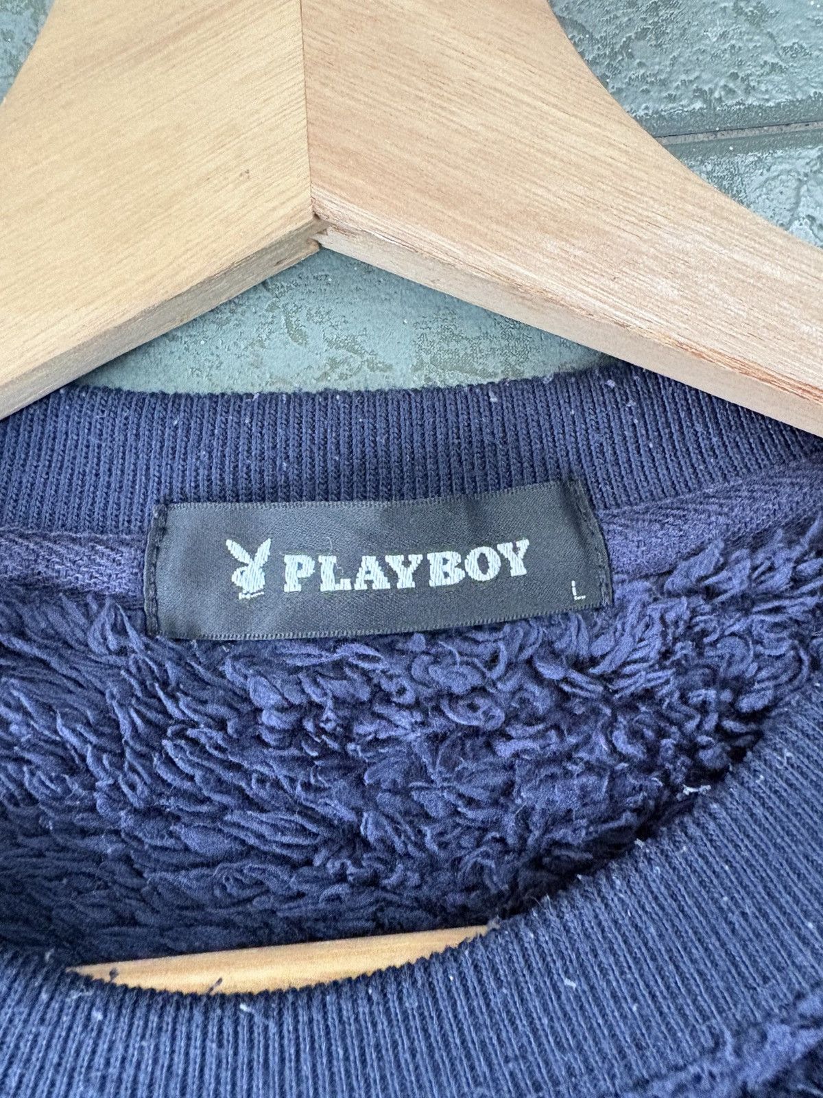 Playboy Playboy Big Logo Fluffy Fleece Crewneck Baggy Sweatshirt Size US L / EU 52-54 / 3 - 5 Thumbnail