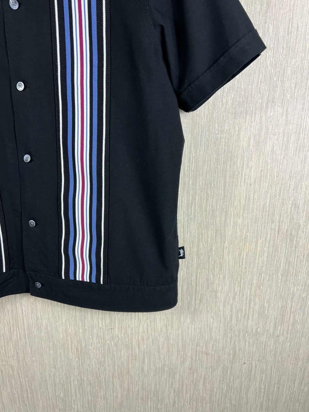 Stussy Stussy striped knit panel bowling shirt button up streetwear Size US S / EU 44-46 / 1 - 6 Thumbnail