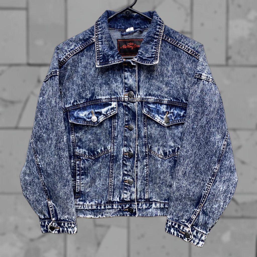 Denime The Rolling Stones Womens Denim Button Front Jean Jacket Size S Blue Size 28" / US 6 / IT 42 - 1 Thumbnail