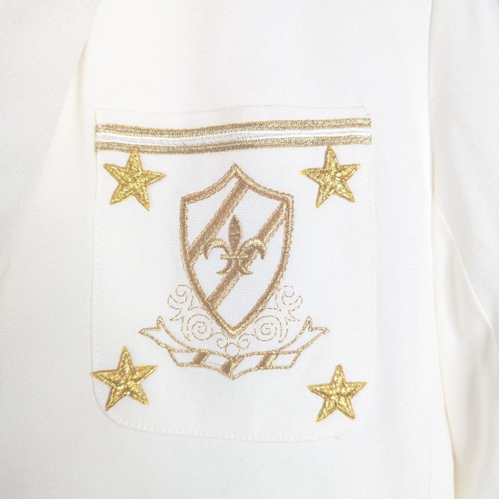 Vintage Vintage Icing Gold Star Embroidered Crest Long Sleeve Blazer Size XS / US 0-2 / IT 36-38 - 4 Thumbnail