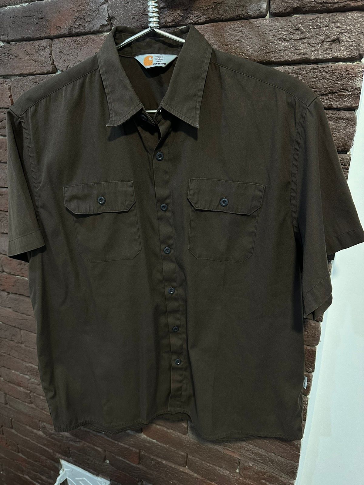 Pre-owned Carhartt X Vintage Carhartt Shirt Short Master Y2k Work In Brown