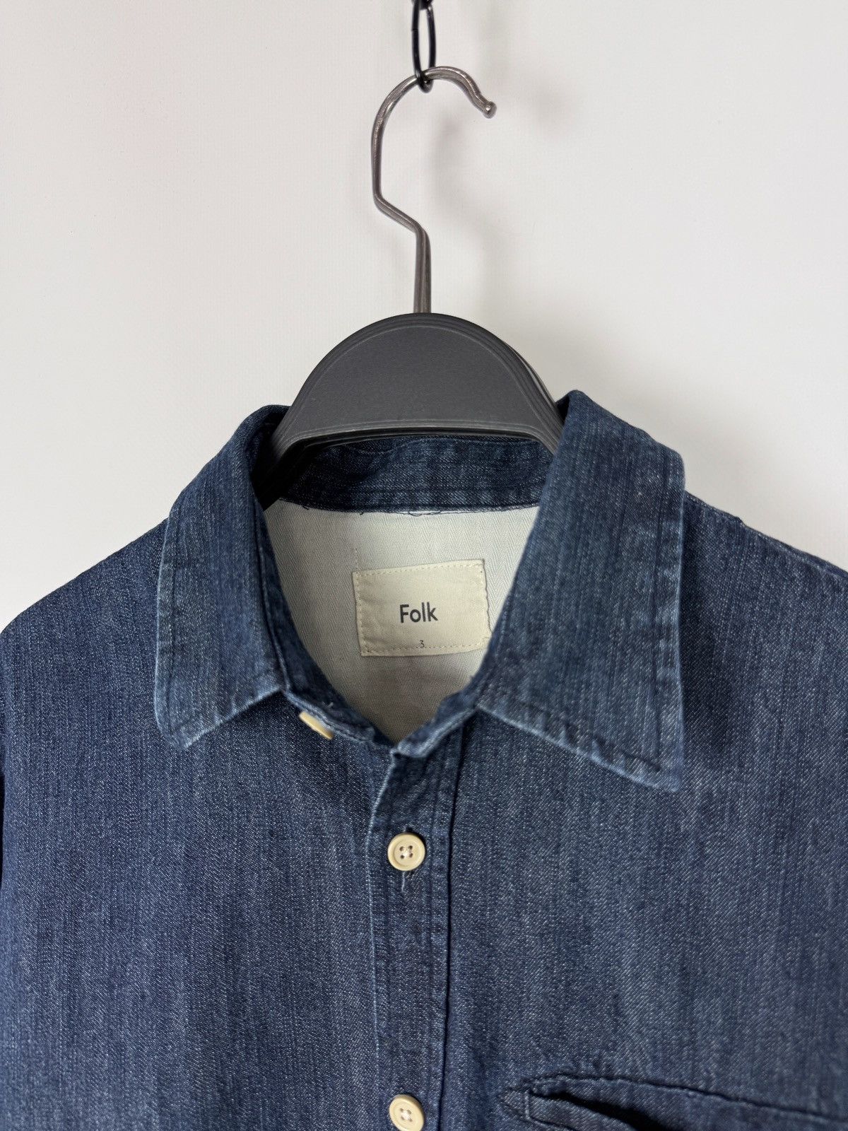 Folk Folk Blue Denim Pocket Button Down Shirt 3 Size US M / EU 48-50 / 2 - 3 Thumbnail