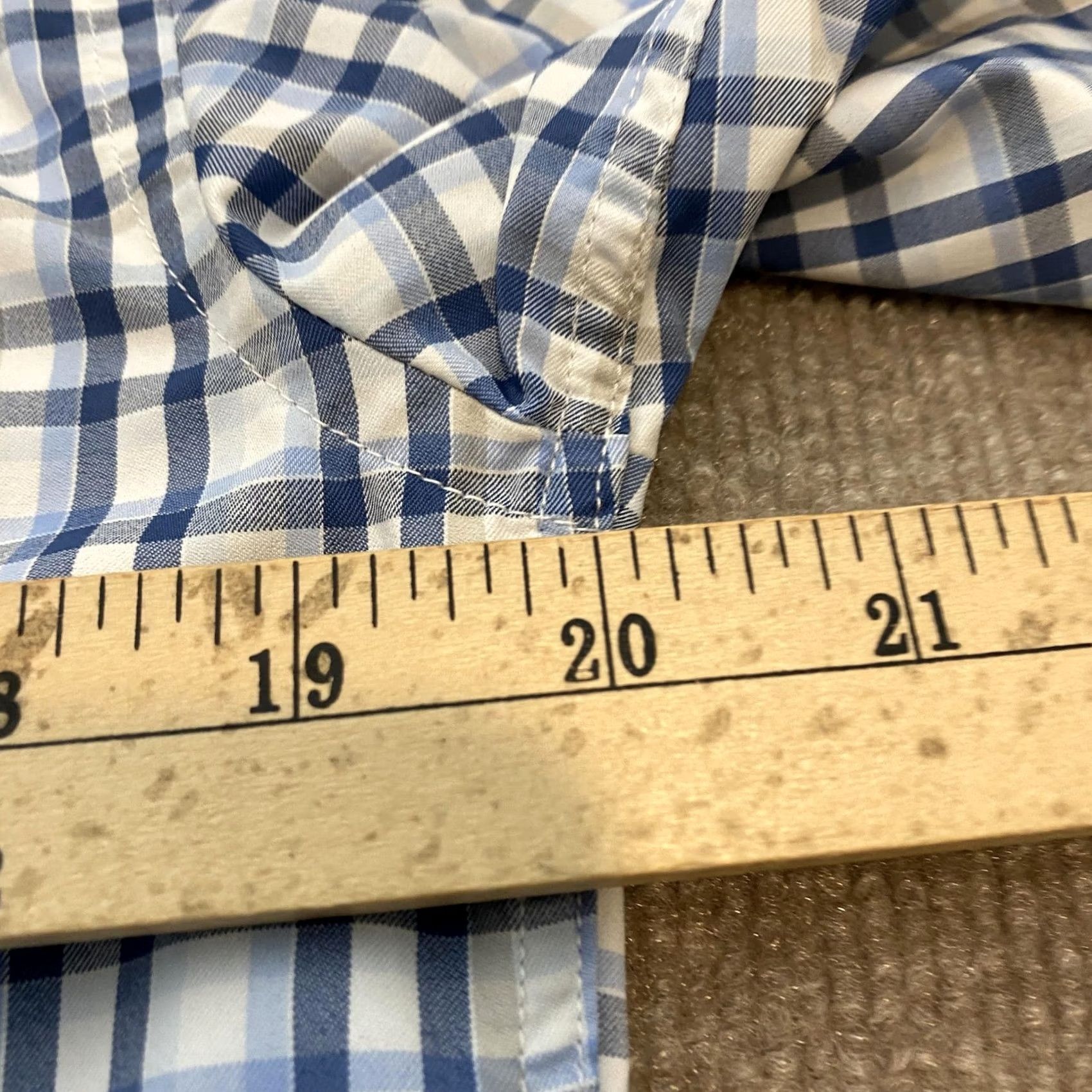 UNTUCKit UNTUCKit Shirt Mens Small Blue Check Sardinia Slim Fit Long Sleeve Perfomance Size US S / EU 44-46 / 1 - 7 Thumbnail