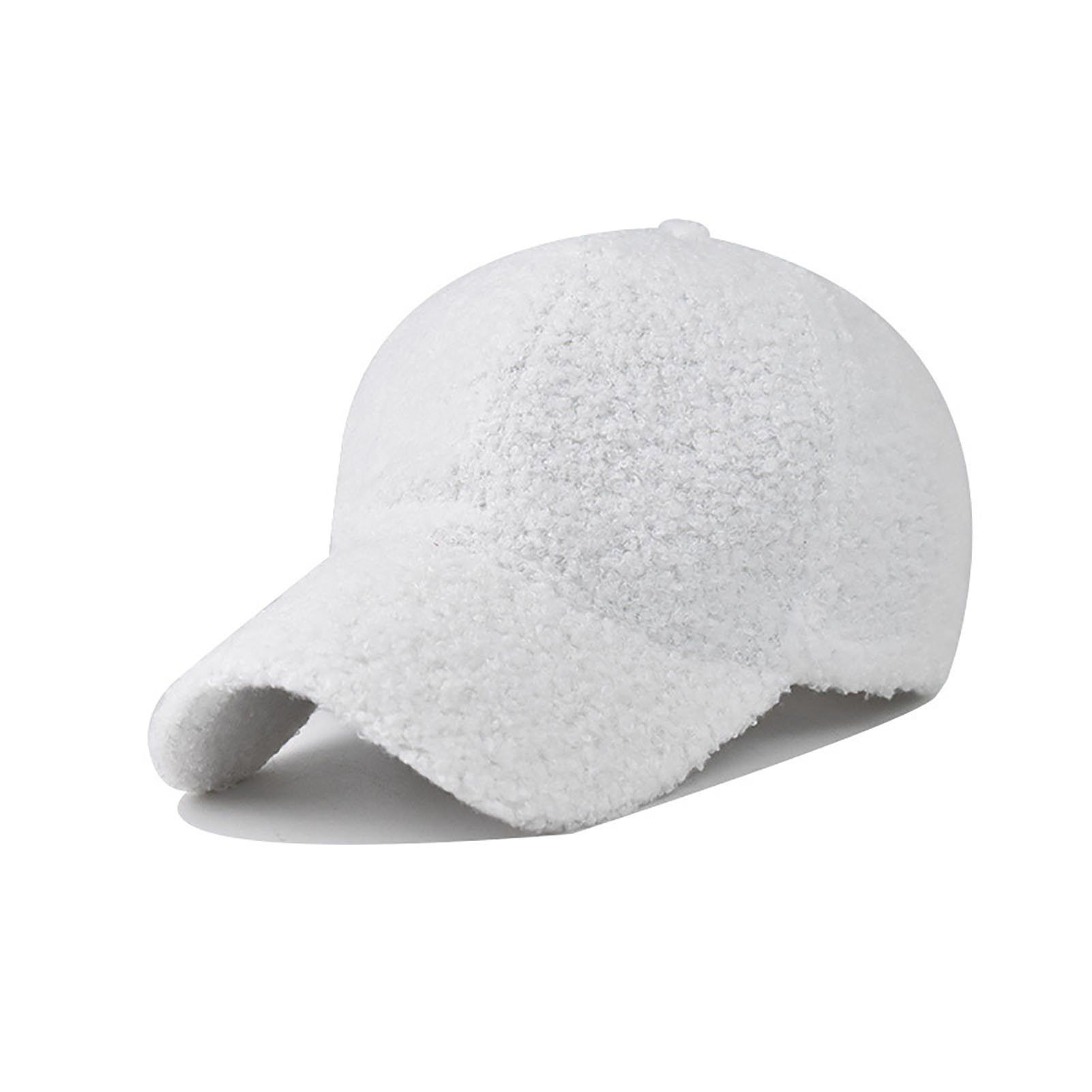 Other White Cozy Sherpa Fleece Baseball Cap Winter Warm Soft Hat Size ONE SIZE - 4 Thumbnail