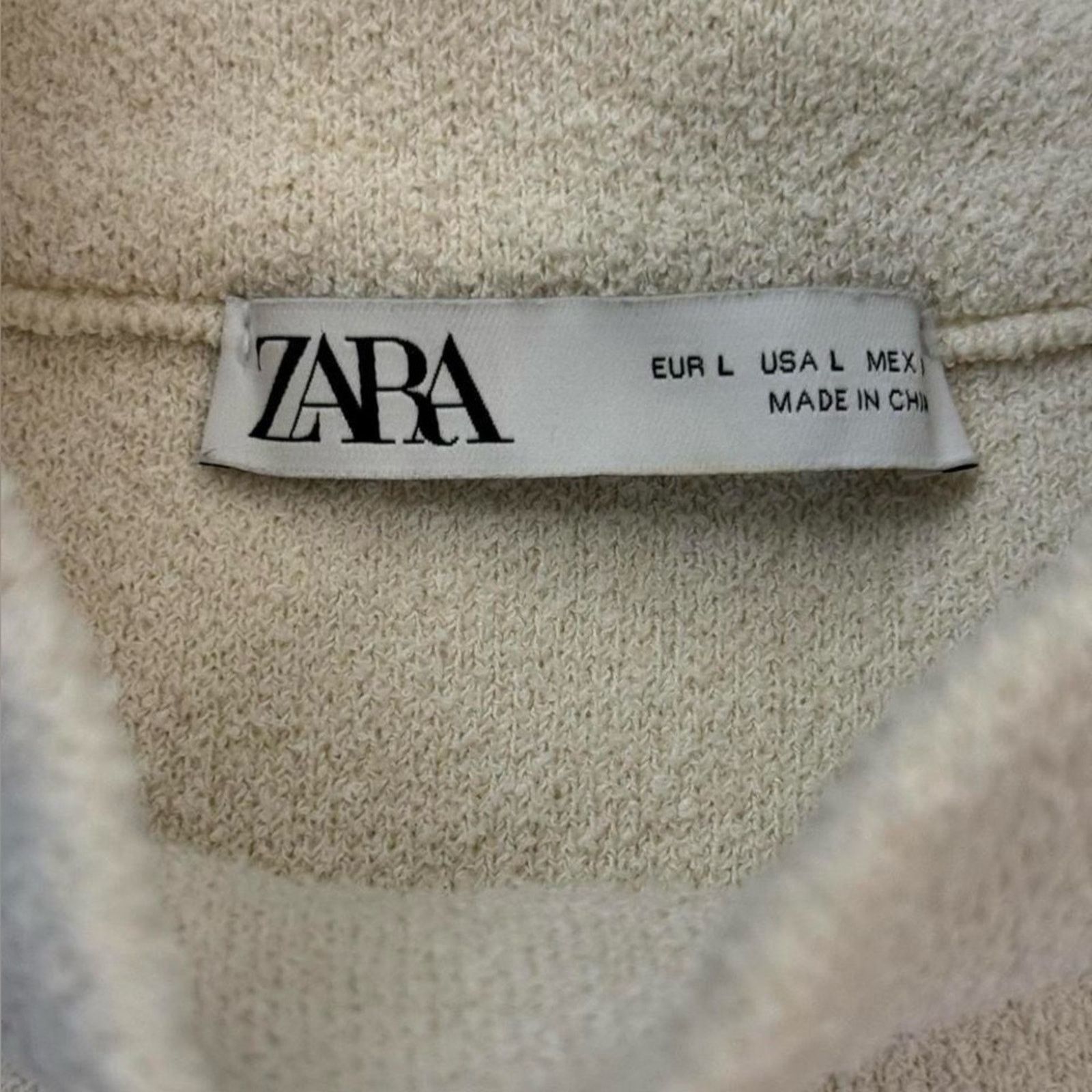 Zara Zara Cream Textured Knit Top/Sweater Size Large Boxy Fit Size L / US 10 / IT 46 - 5 Thumbnail