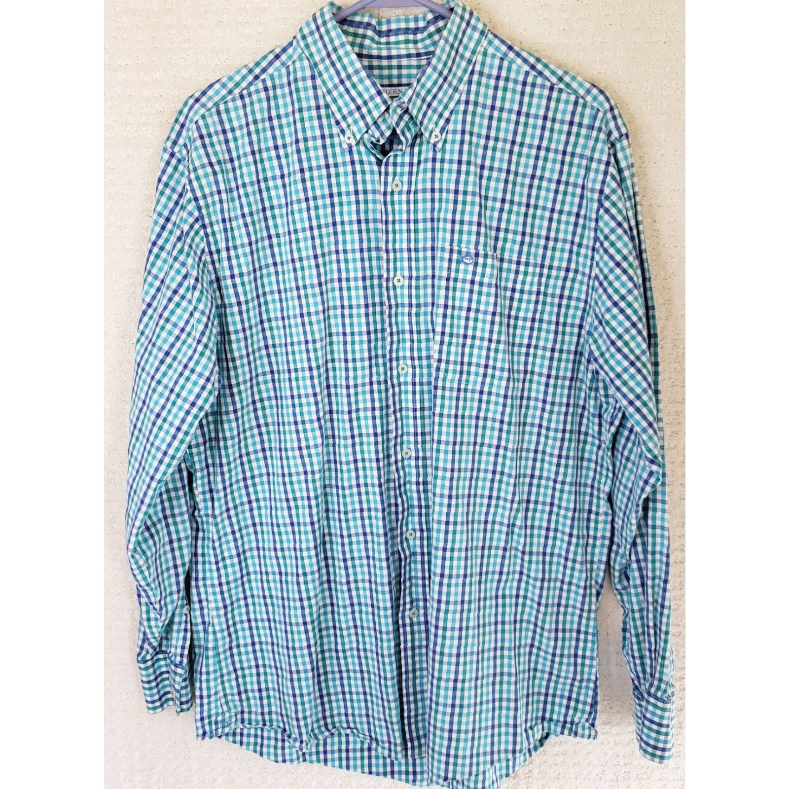 Southern Tide Southern Tide Shirt Men L Blue Green Check Classic Fit Long Sleeve Pocket Button-Up Front Size US L / EU 52-54 / 3 - 2 Thumbnail