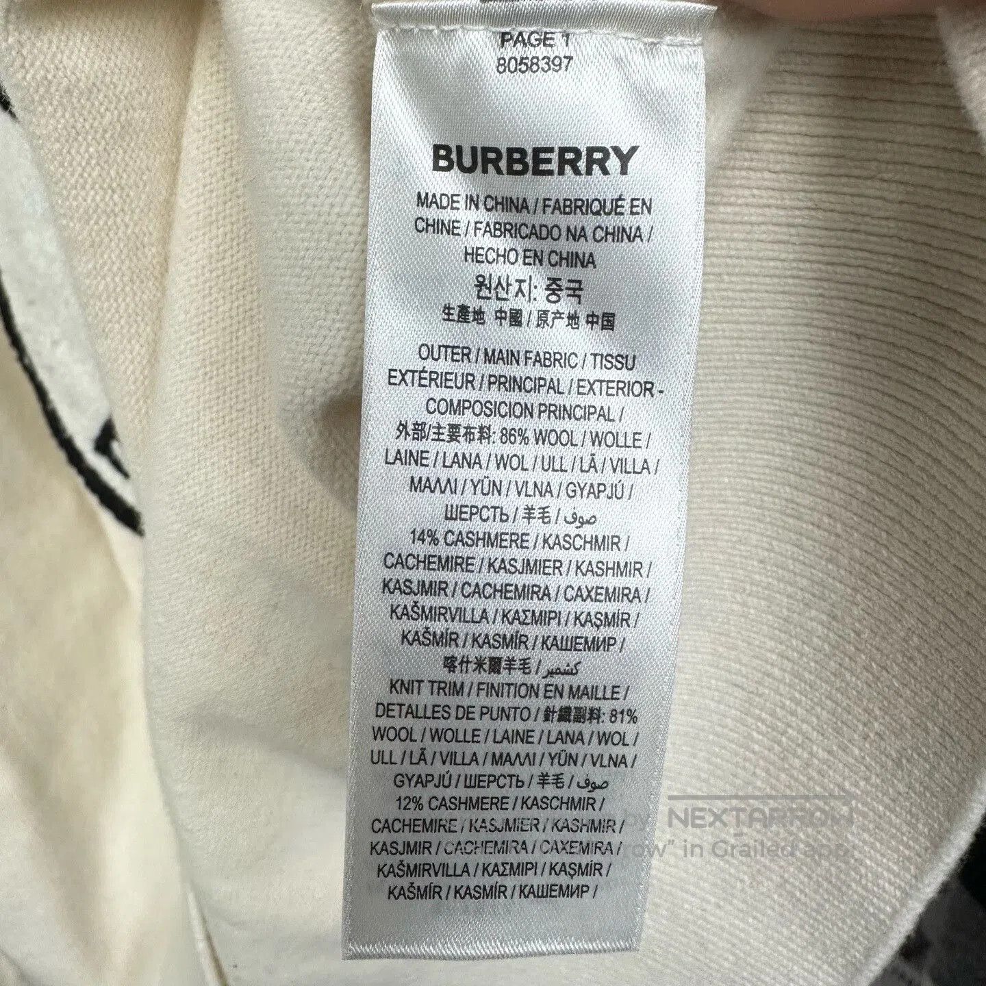 Burberry Burberry Wool Sweater with Flocked Logo. Size US S / EU 44-46 / 1 - 6 Thumbnail