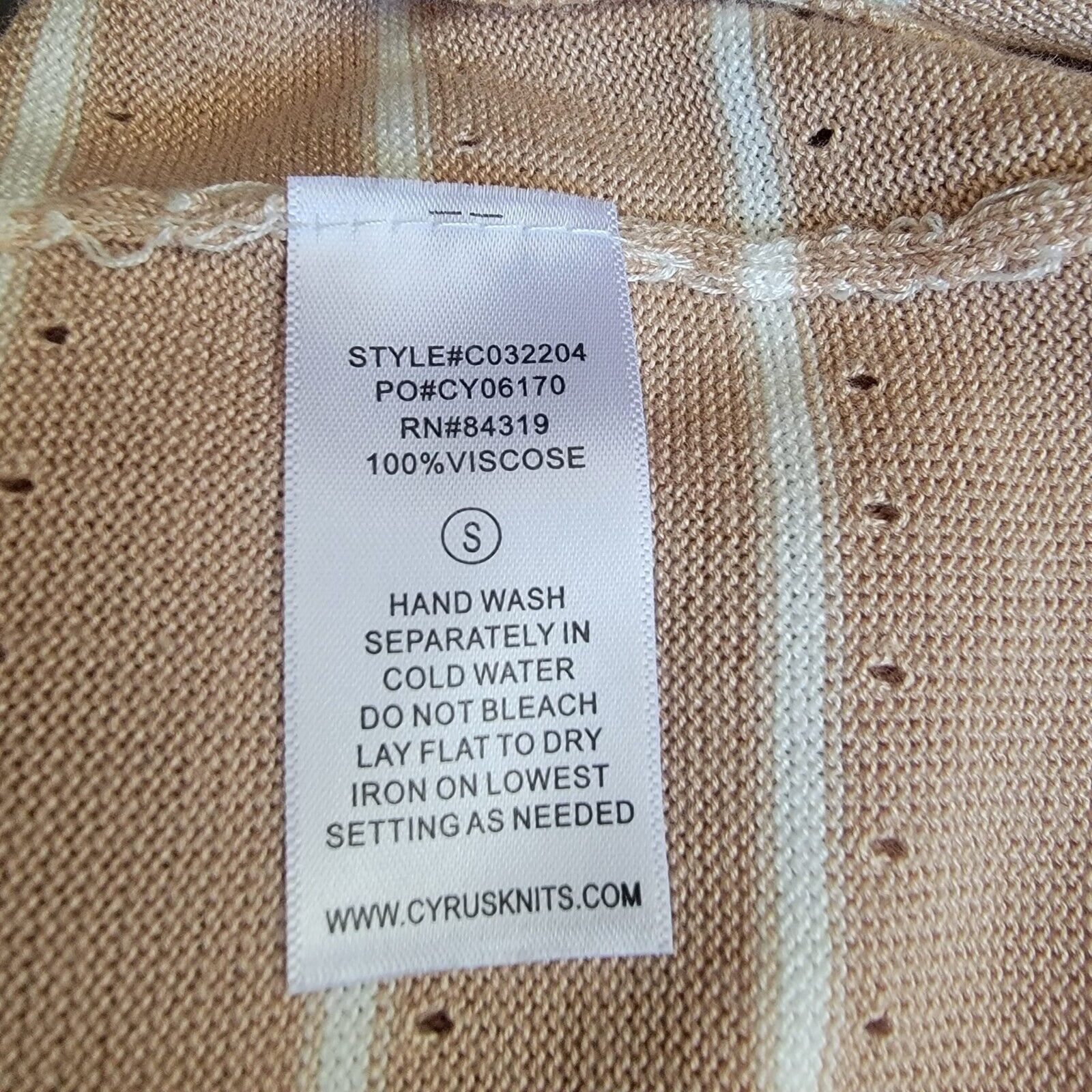 Other ❤️Womens Beige White Striped Long Cardigan Cyrus Sz S Thin K Size S / US 4 / IT 40 - 6 Thumbnail
