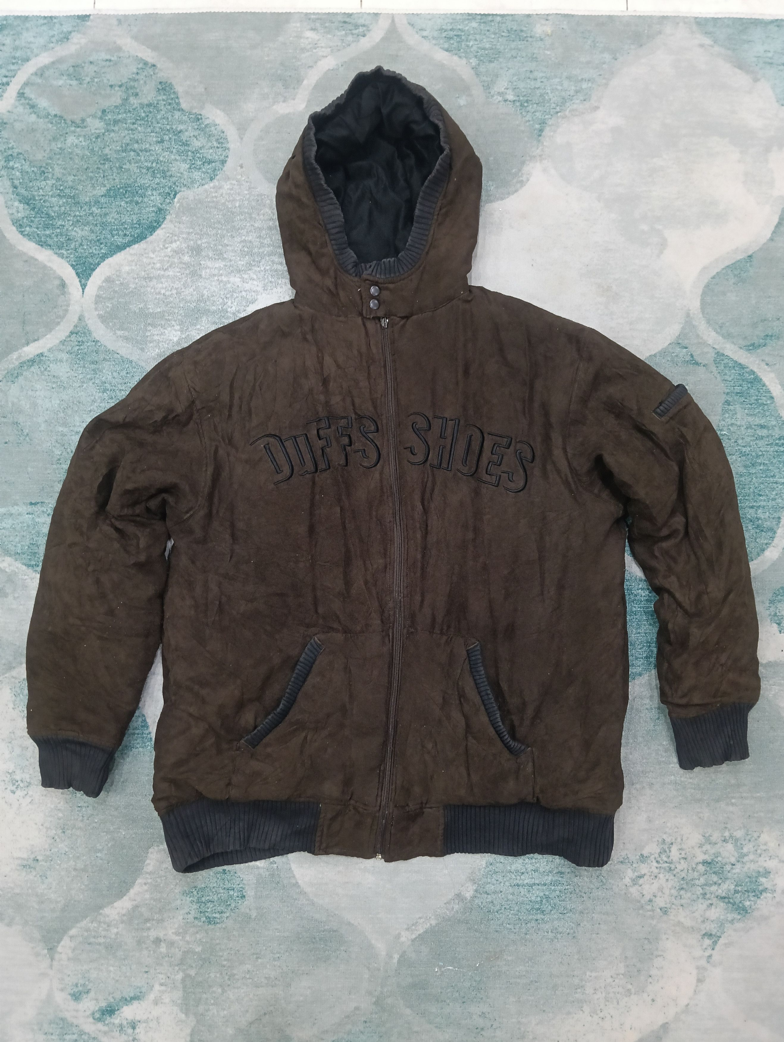Japanese Brand Vintage Duffs Shoes Hooded Jacket Like Velvet Size US XL / EU 56 / 4 - 1 Thumbnail