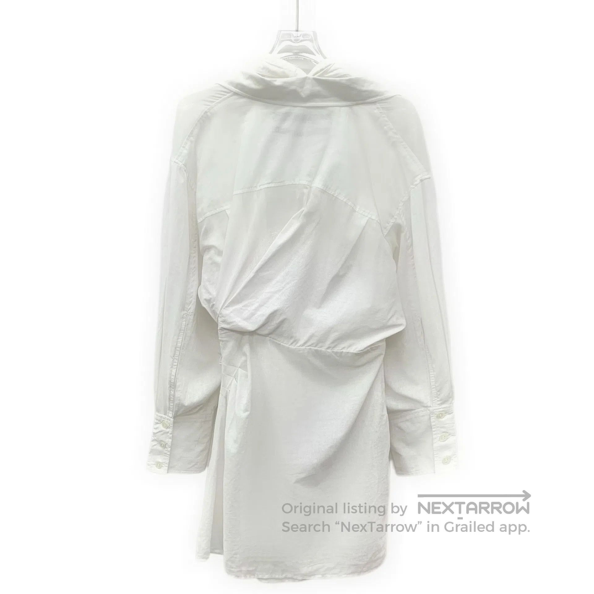 Jacquemus Jacquemus White pleated bow detail cotton long-sleeve shir Size XXS / US 00 / IT 34 - 2 Thumbnail
