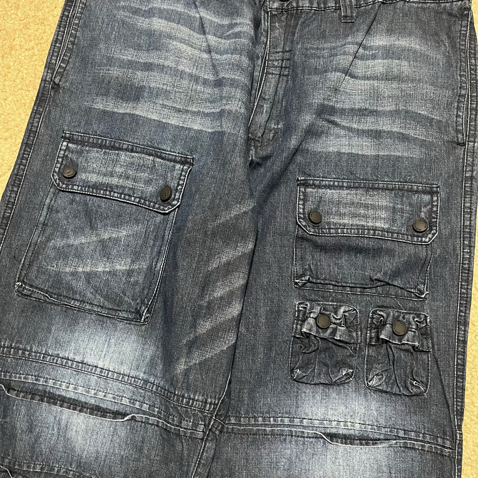 Sean John Sean John Y2K Baggy Skater Faded Dark Washed Jeans 35W Size US 35 - 3 Thumbnail
