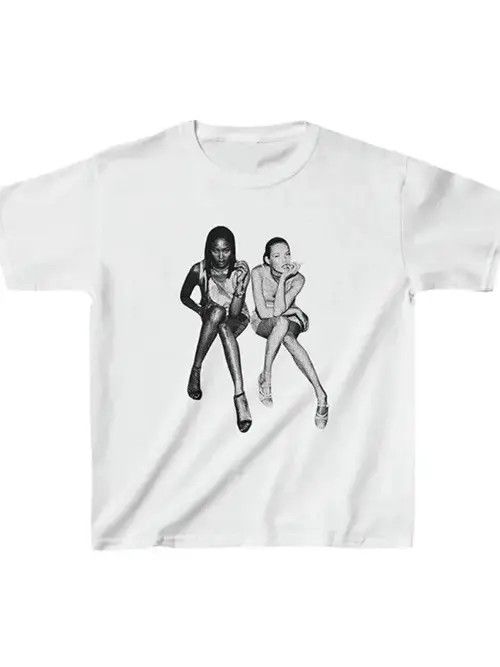 Japanese Brand Harajuku Aesthetics Top Hip Hop E-girl Graphic Print Y2K Size ONE SIZE - 7 Thumbnail