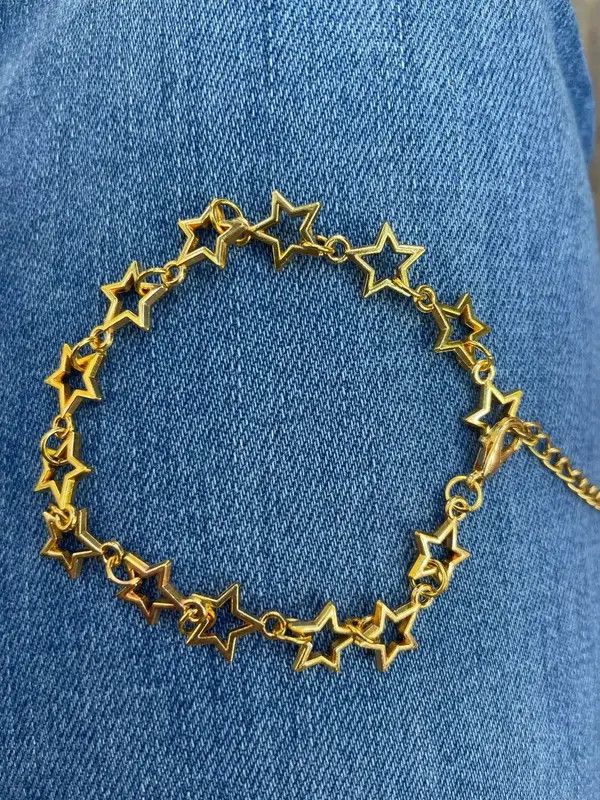 Jewelry Kumiko x ishi Gold Color Grunge Stars Link bracelet Size ONE SIZE - 1 Thumbnail