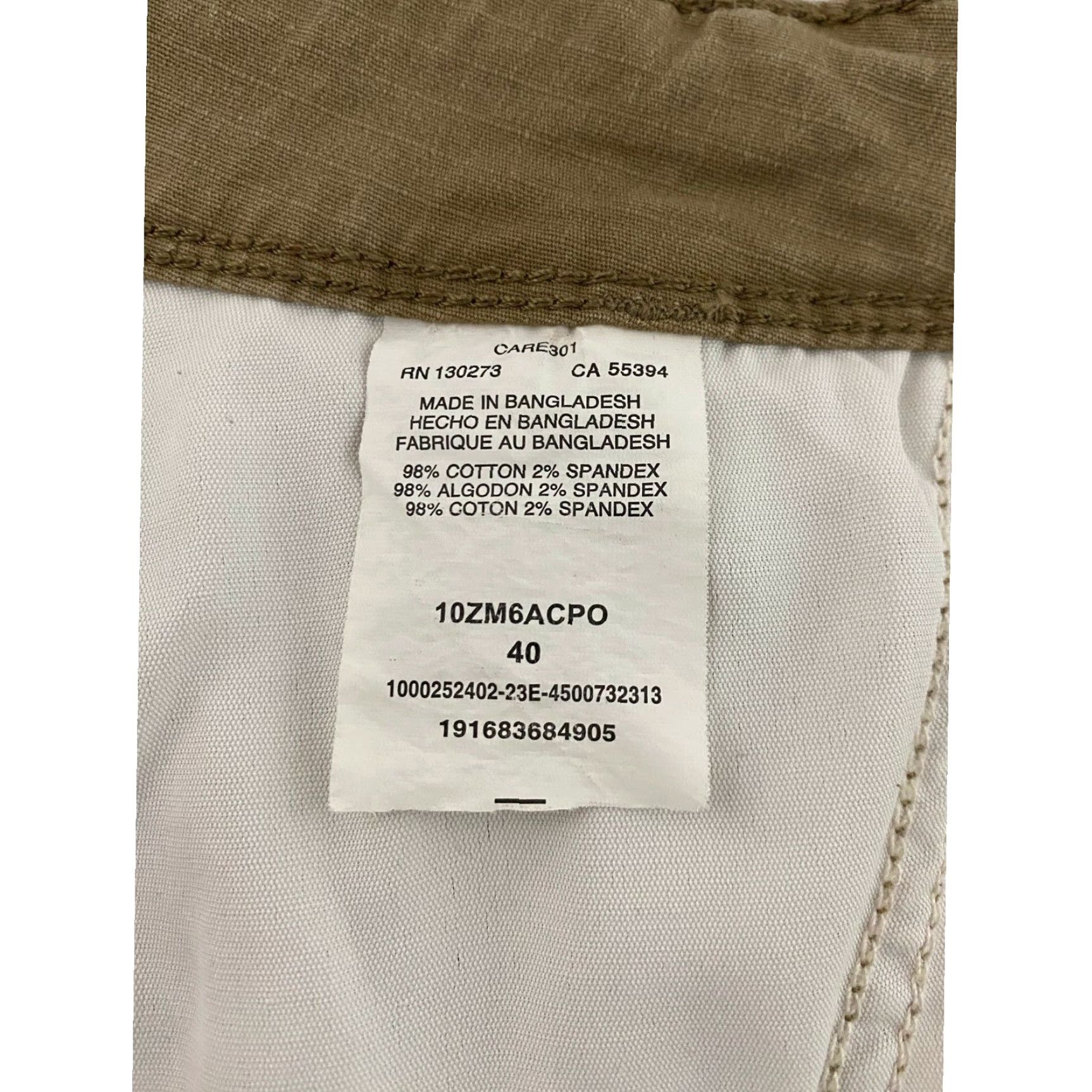 Wrangler Wrangler Authentics Mens Cargo Shorts Khaki Tan 40 Regular Stretch 6-Pocket Canvas Cotton Blend Button Zip Fly Size US 40 / EU 56 - 4 Thumbnail