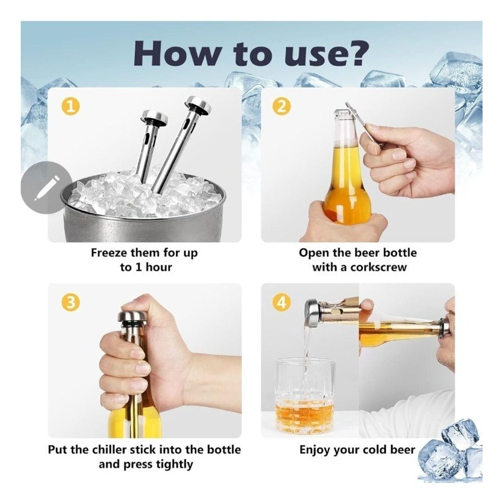 & Other Stories Beer Chiller Sticks for Bottles, Christmas Gifts for Him Size ONE SIZE - 5 Thumbnail