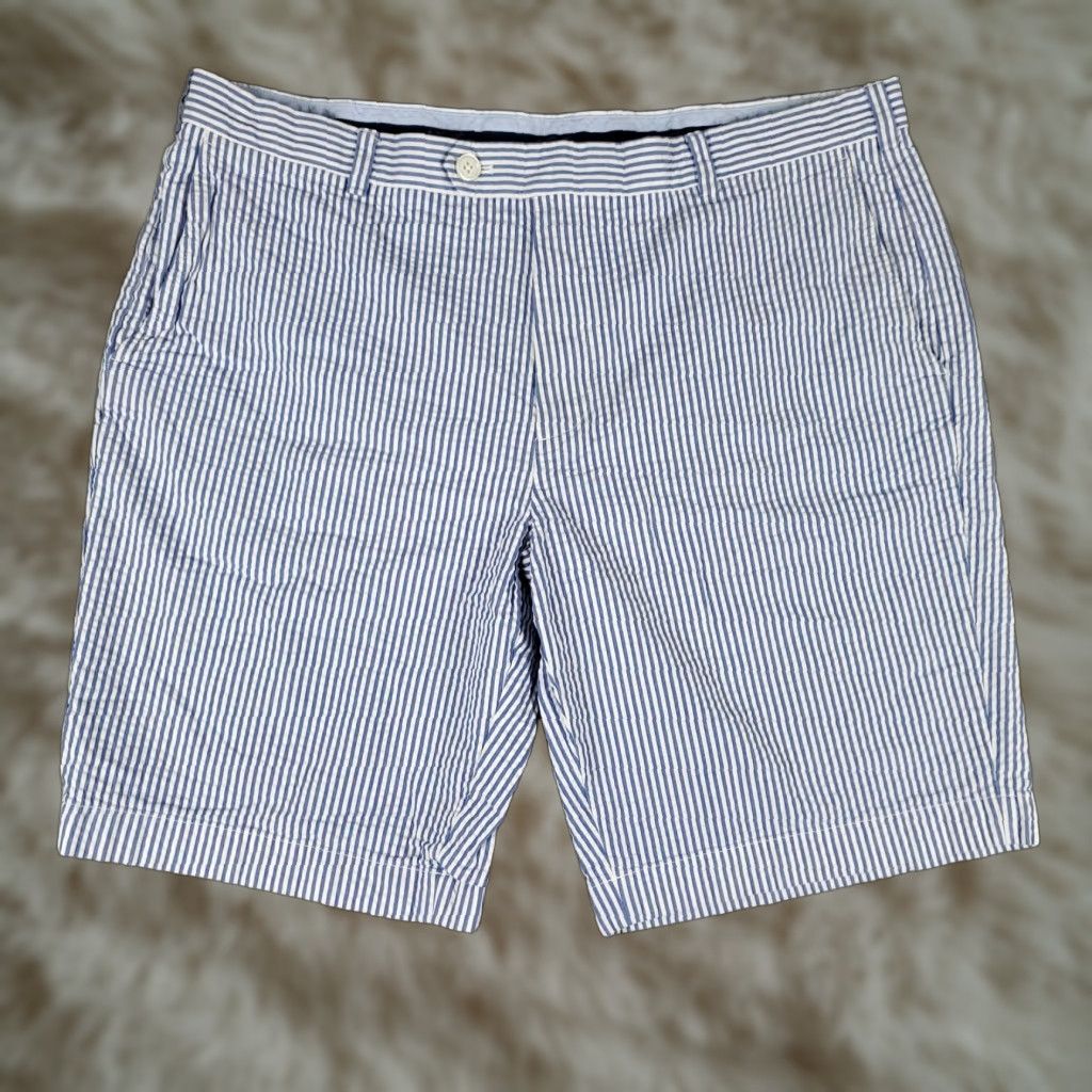 Brooks Brothers VINTAGE Brooks Brothers Men's Chino Shorts Size 40 Blue Stripe Flat Front Cotton Summer Size US 40 / EU 56 - 1 Thumbnail