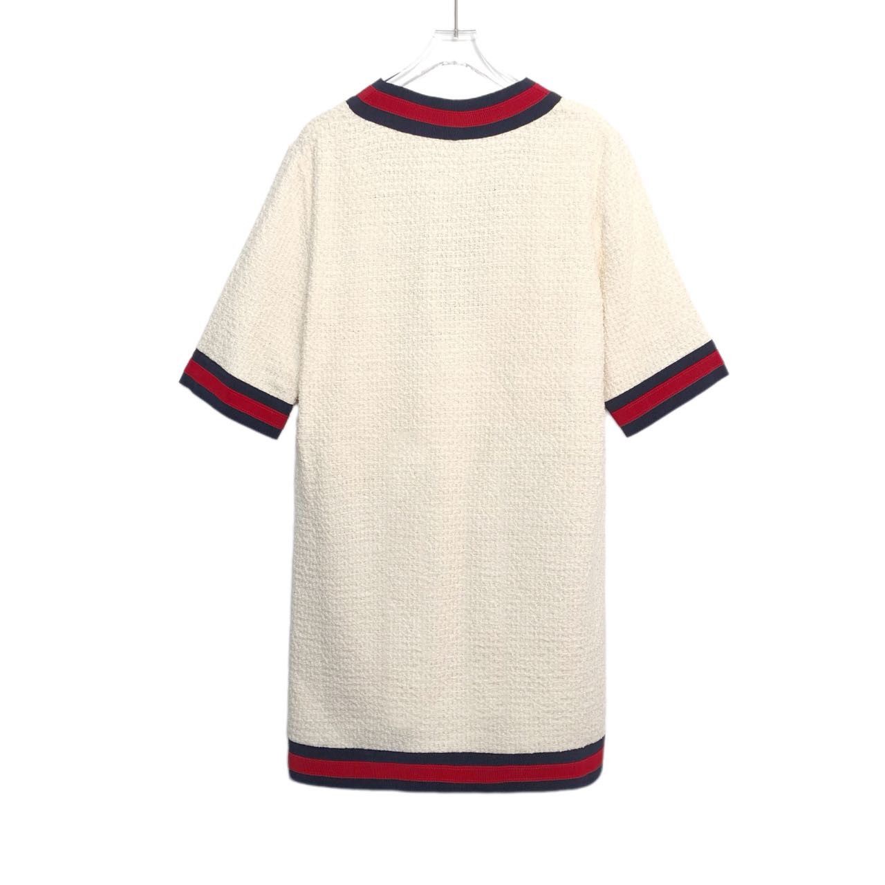 Gucci Gucci Striped V-neck Pullover Five-point Sleeve Dress K26WX Size M / US 6-8 / IT 42-44 - 2 Thumbnail