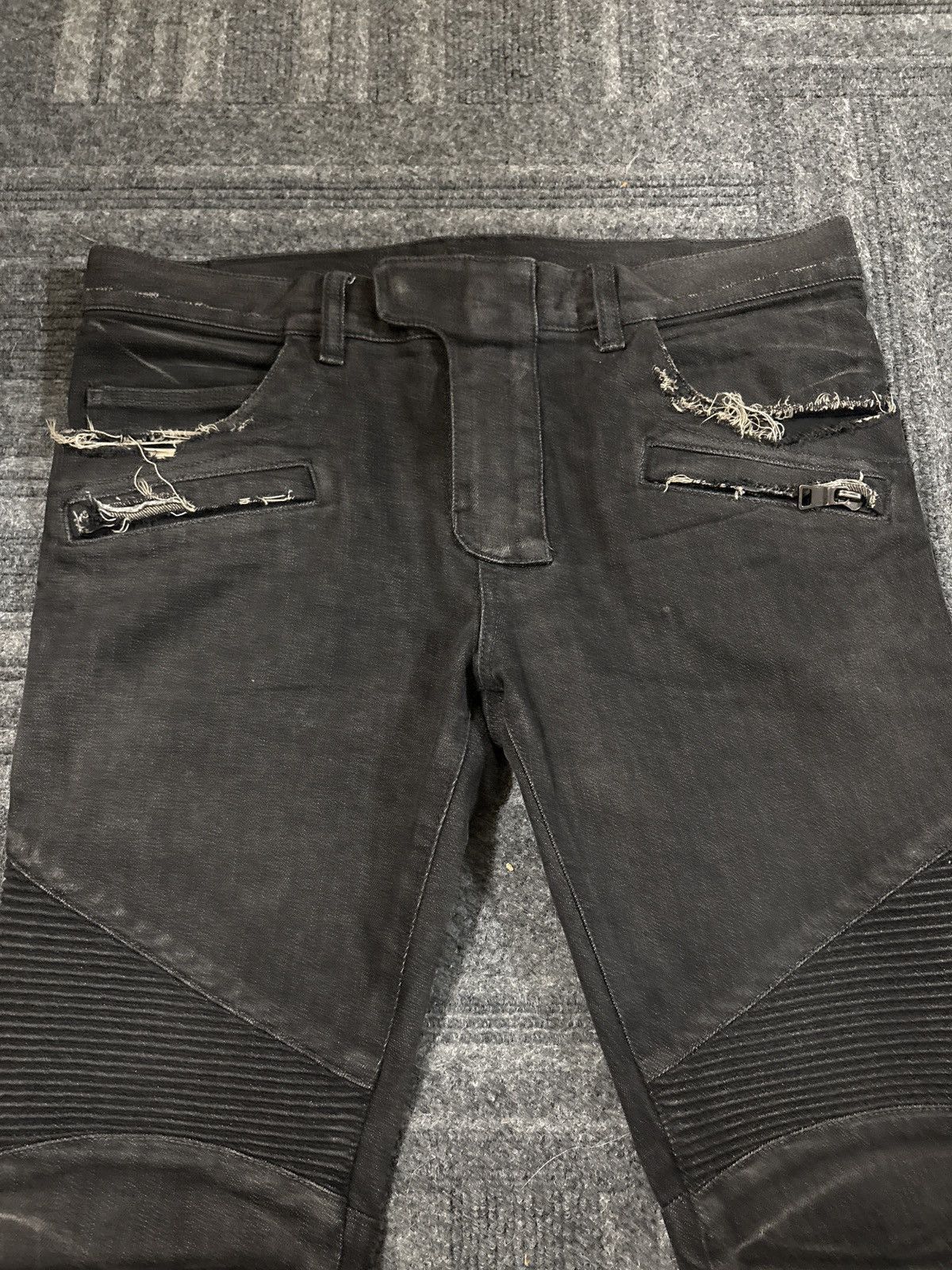 Balmain Balmain black biker jeans Size US 30 / EU 46 - 2 Thumbnail
