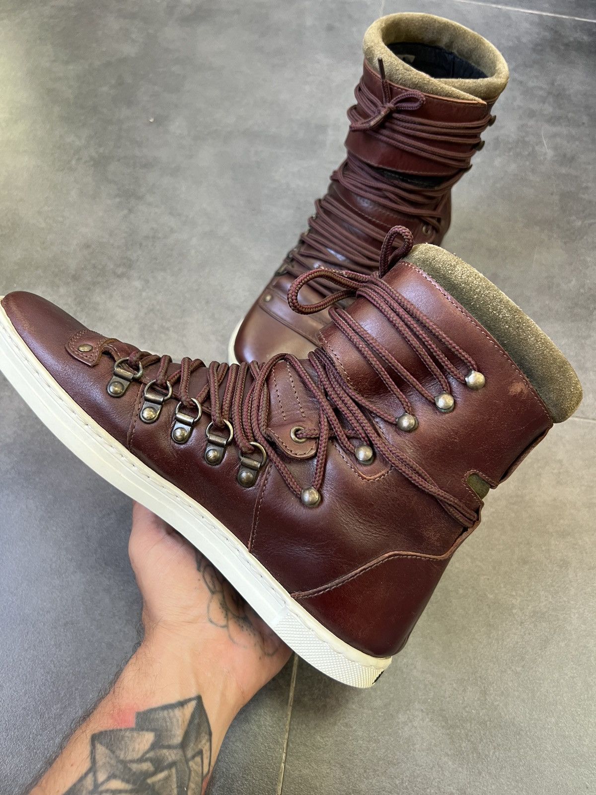 SWEAR London RAF Simons AW 2010 multi-lace type high top leather sneakers Size US 9 / EU 42 - 7 Thumbnail