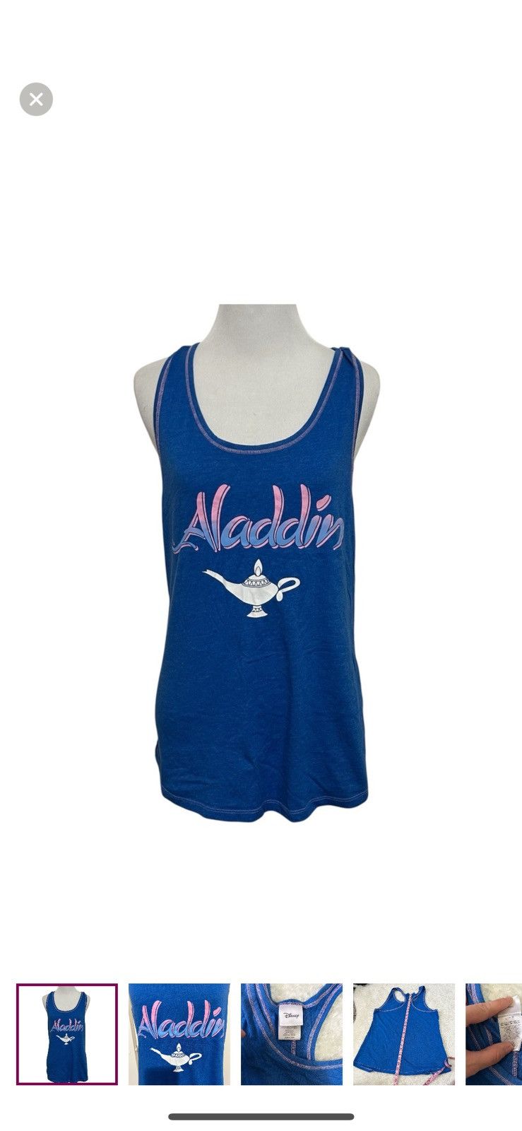 Disney Disney Aladdin large blue racerback tank top Size L / US 10 / IT 46 - 1 Thumbnail