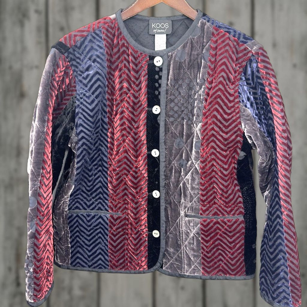 Vintage VINTAGE Koos Of Course Jacket Womens Small Patchwork Silk Blend Boho Cottagecore y2k Size S / US 4 / IT 40 - 1 Thumbnail