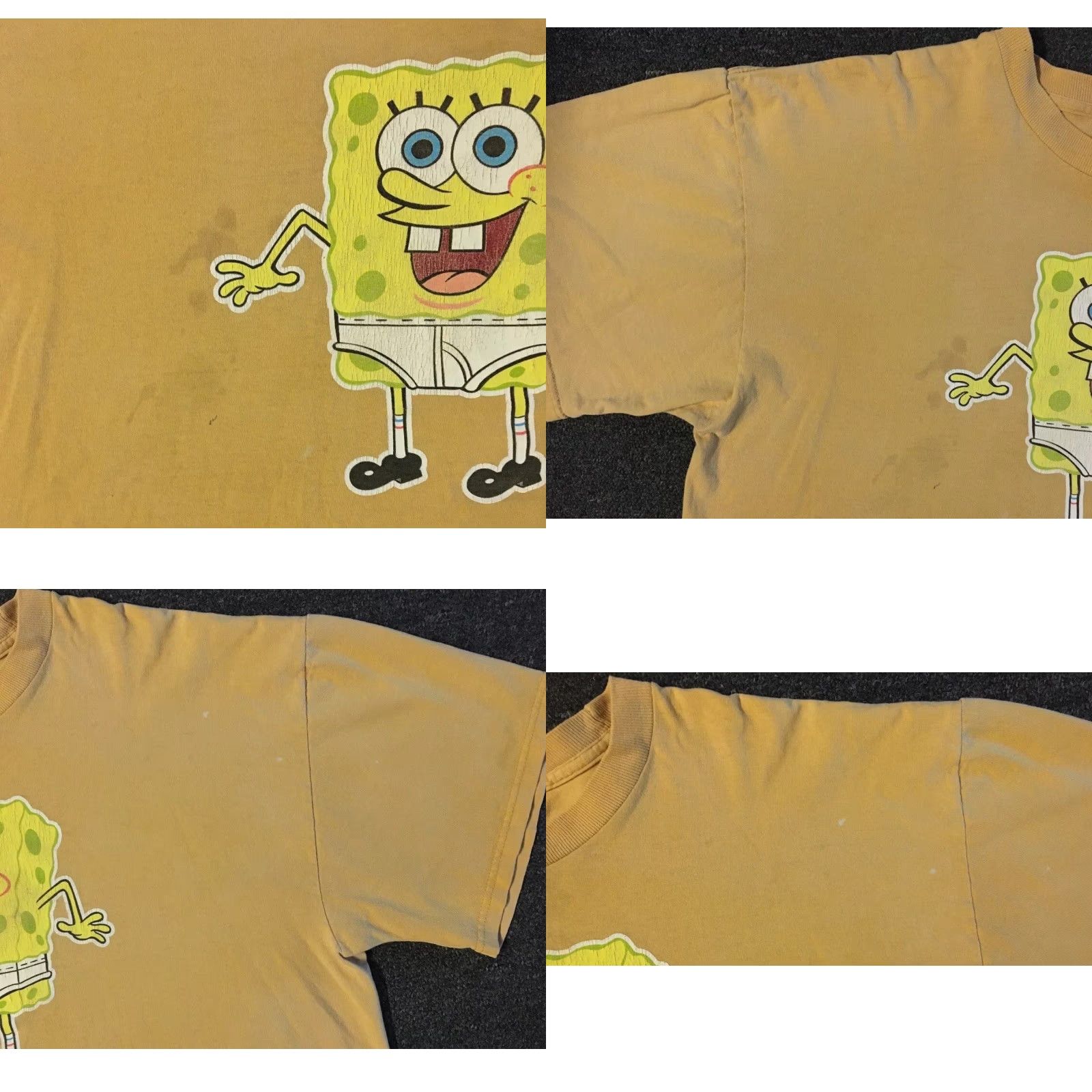 Nickelodeon VINTAGE SpongeBob Shirt XL Yellow 90s Distressed Promo Graphic Tee Mens Cartoon Nickelodeon Grunge Patrick Rugrats Hey Arnold Rockos Modern Life Size US XL / EU 56 / 4 - 8 Thumbnail