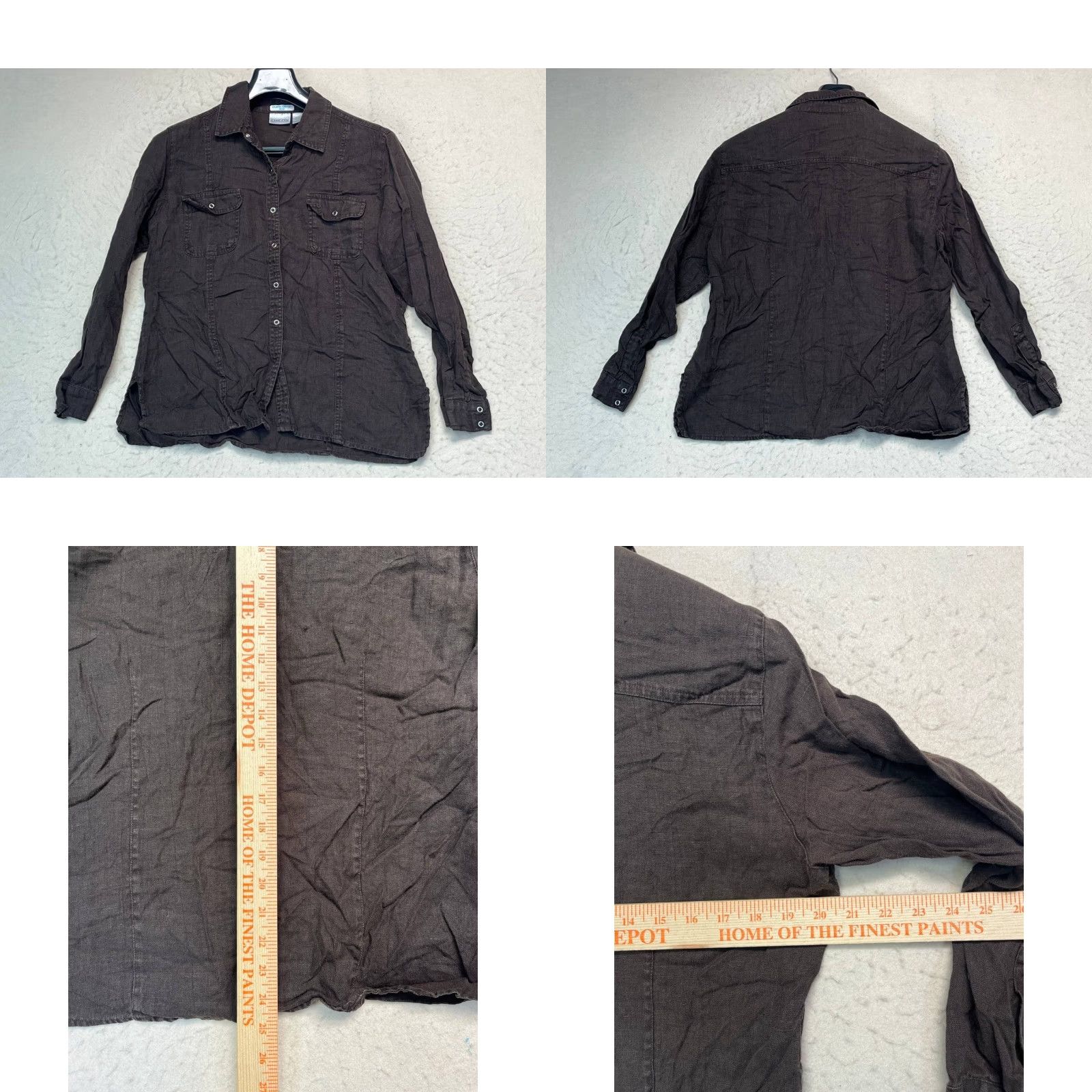 Vintage Chico's Button-Up Linen Brown Women Size 2 See Pics Size XS / US 0-2 / IT 36-38 - 8 Thumbnail