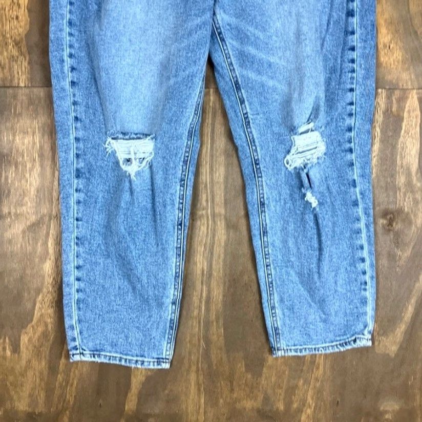 Vintage S.O.N.G Womens Jeans Blue Denim High Rise Classic Mom Distressed Stretch 11 30 Size 32" / US 10 / IT 46 - 3 Thumbnail