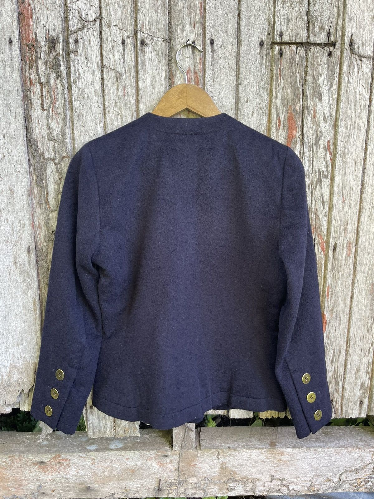 Saint Laurent Paris × Vintage × Yves Saint Laurent Saint Laurent Rive Gauche Vintage Navy Wool Blazer 1980s Size S / US 4 / IT 40 - 8 Thumbnail