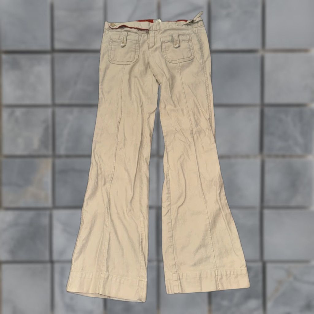 Anthropologie VINTAGE G1 Basic Goods Pants Cropped Tie Drawstring Pockets Cuffed Tan 6 Women Cropped Pants Casual Size 28" / US 6 / IT 42 - 1 Thumbnail