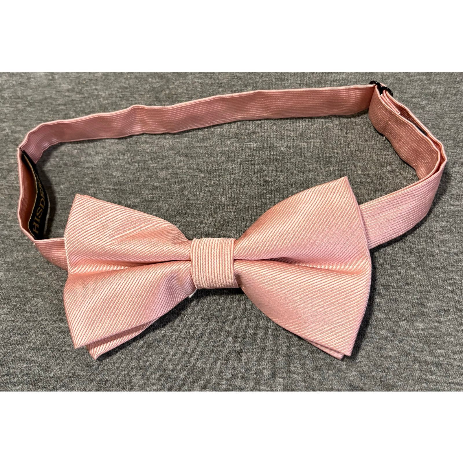 Other Hisdern | Men's Pink Adjustable Bowtie Size 26 - 1 Thumbnail