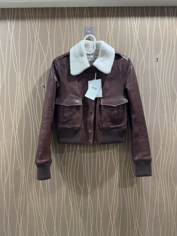 Dior Brown Lambskin Women's Jacket 0089