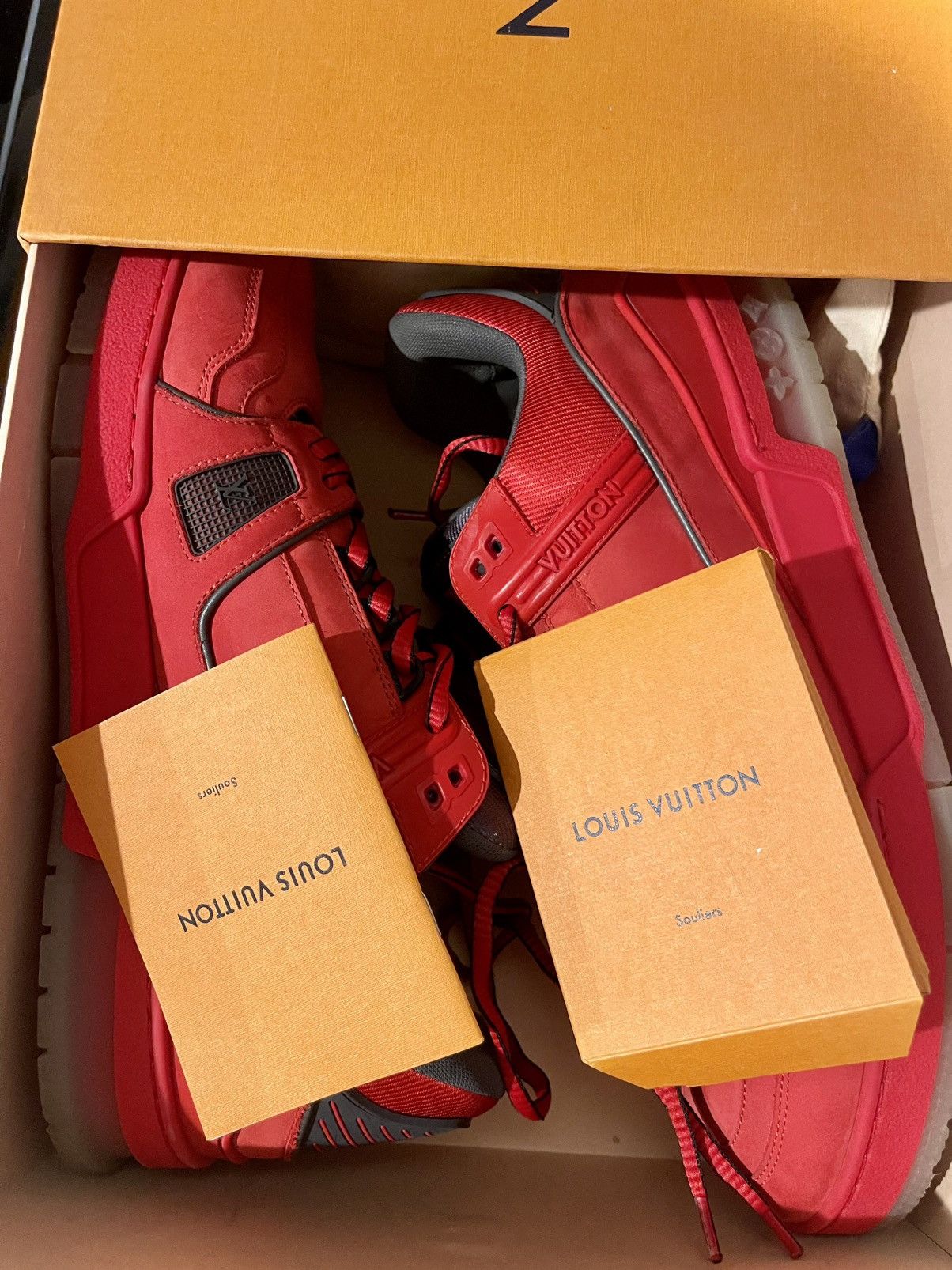 Louis Vuitton Louis Vuitton 408 Trainer Low Top Virgil Red Grey Size US 10 / EU 43 - 8 Thumbnail