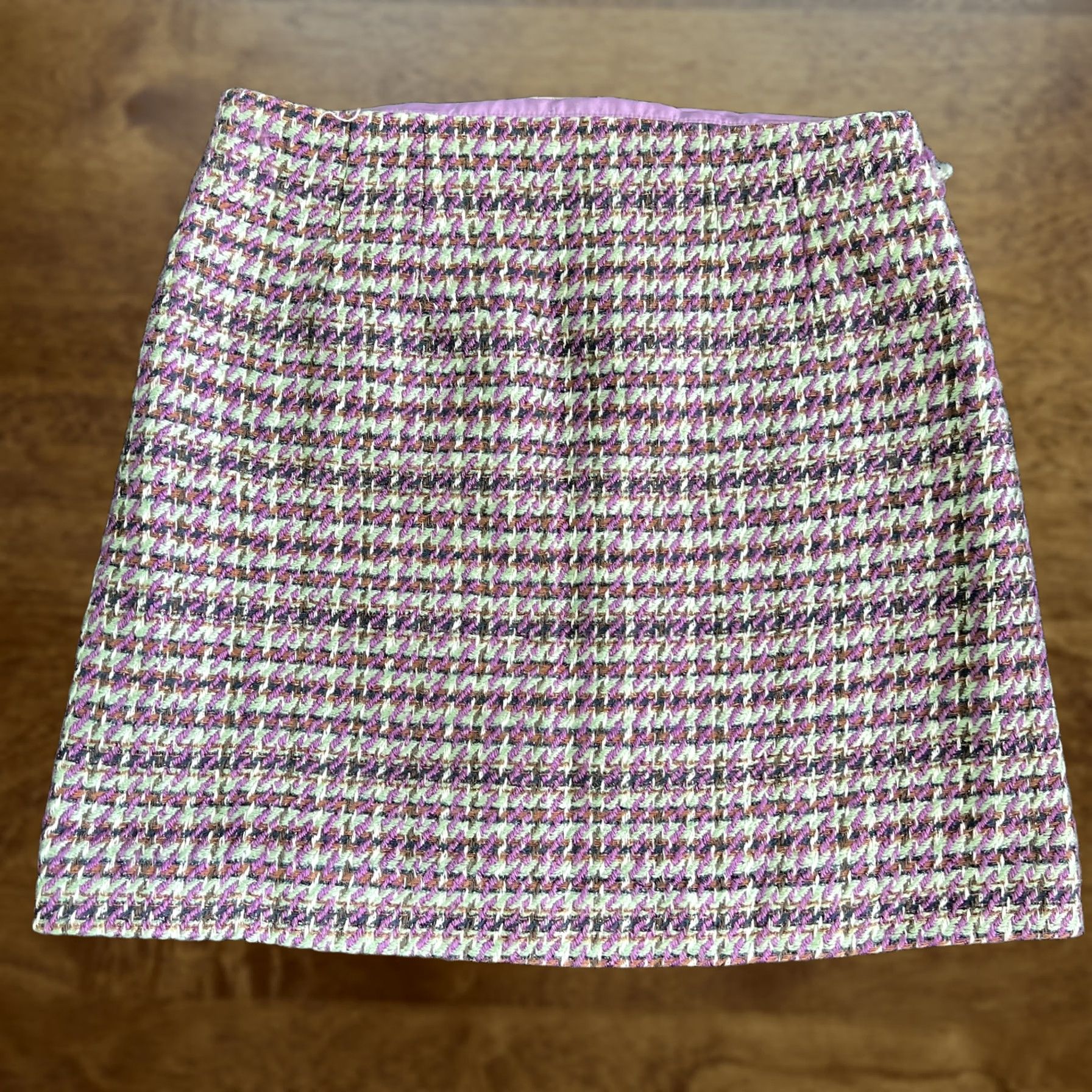 Loft LOFT Skirt Womens 4 Multicolor Plaid Tweed Mini Wool Blend Lined Pockets Career Size 27" / US 4 / IT 40 - 1 Thumbnail