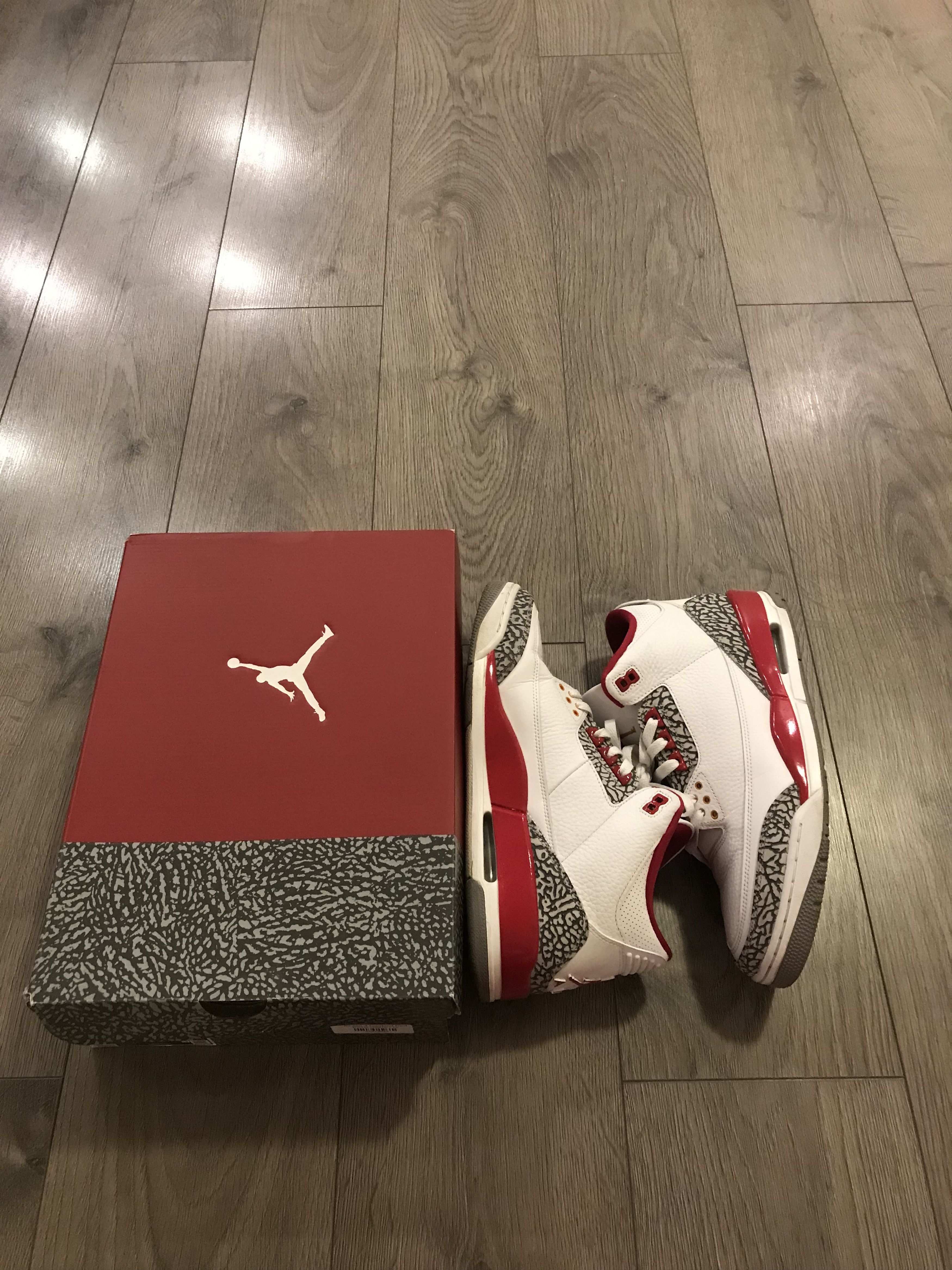 Jordan Brand Jordan 3 Retro Cardinal Red Size US 12 / EU 45 - 3 Thumbnail