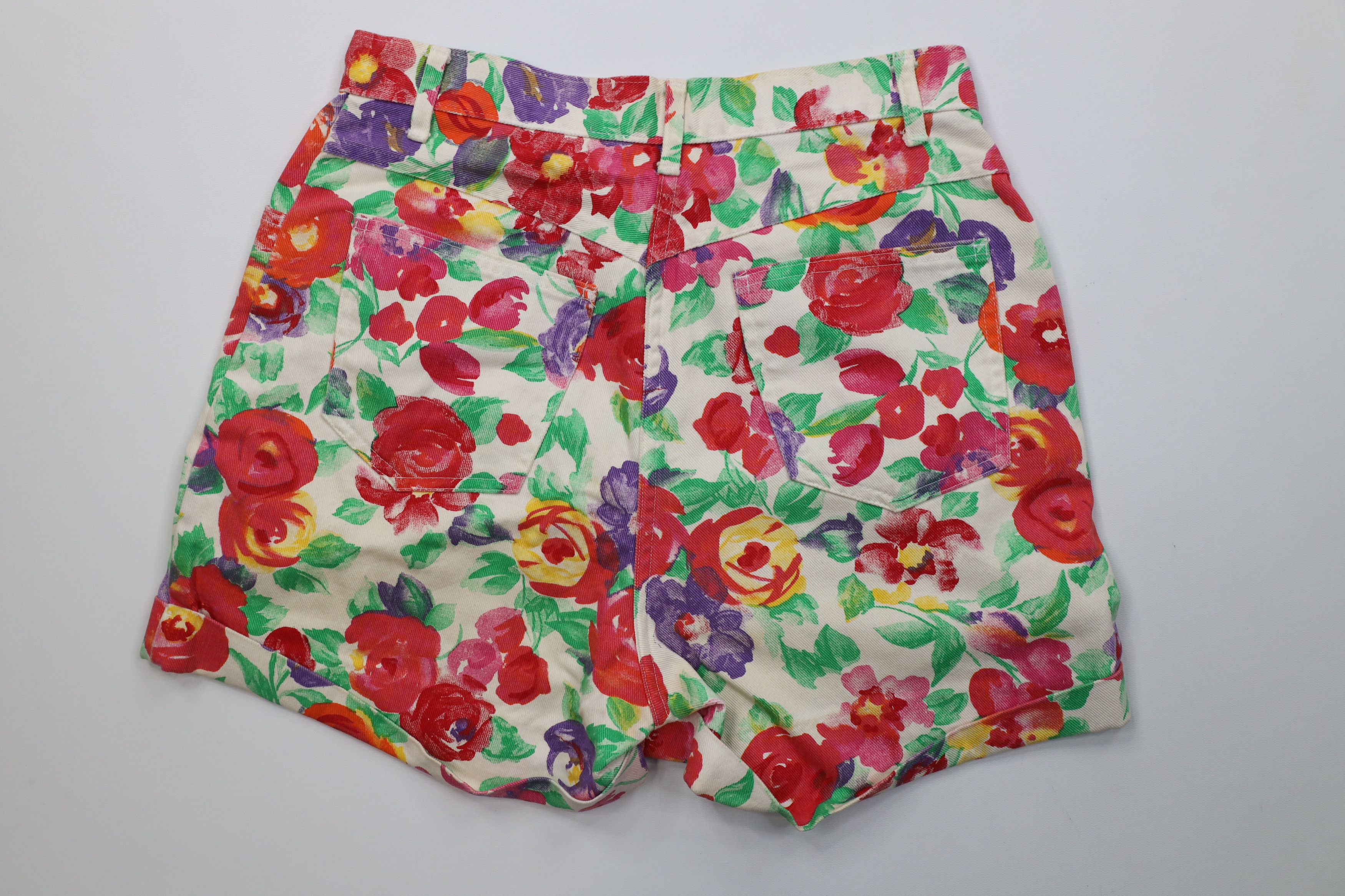 Vintage Vintage 90s Streetwear Flower Denim Jean Shorts USA Size 32" / US 10 / IT 46 - 9 Thumbnail