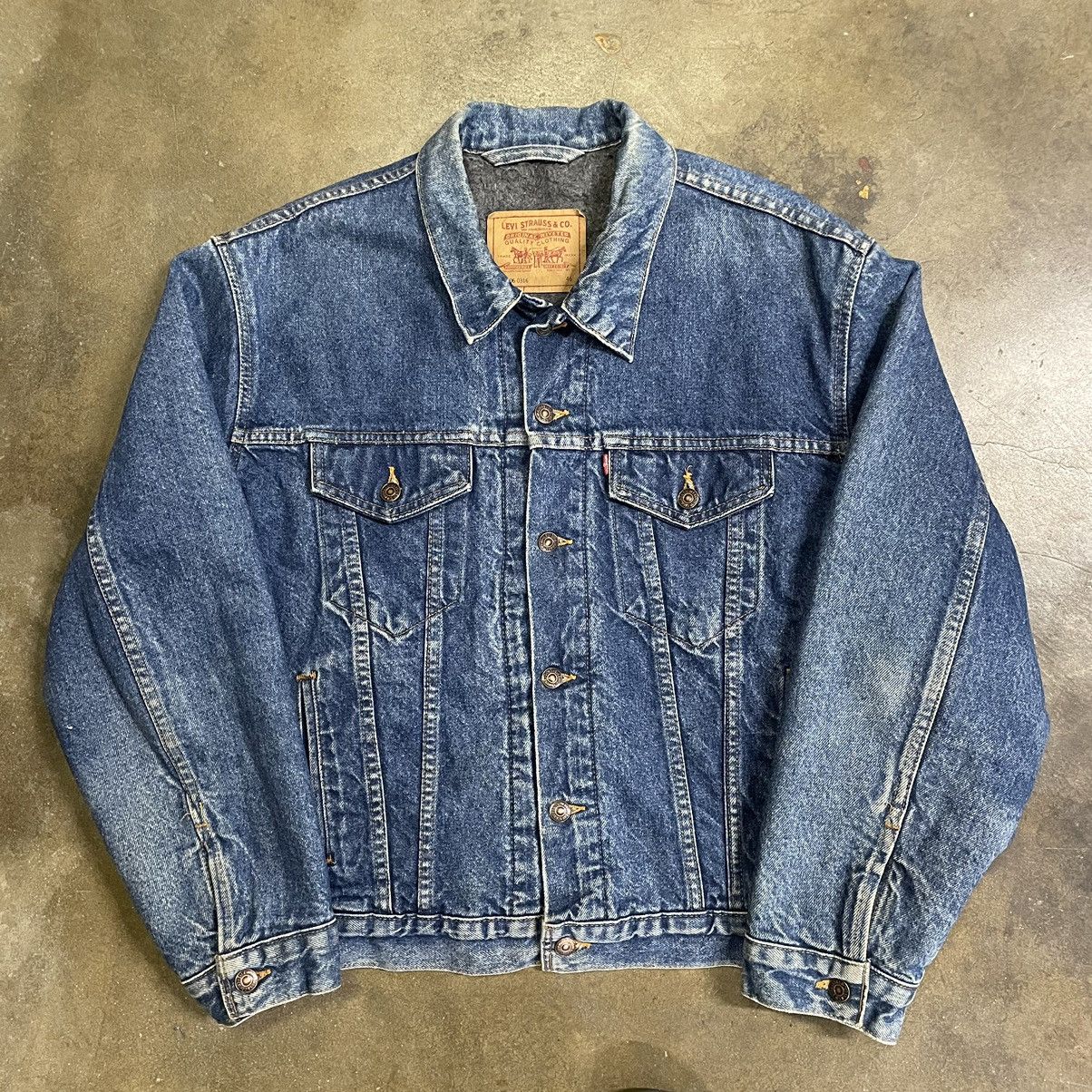 image of Levis x Made In USA Vintage 90's Levi’S Type 3 Blanket Lined Trucker Denim Jacket in Blue (Size XL)