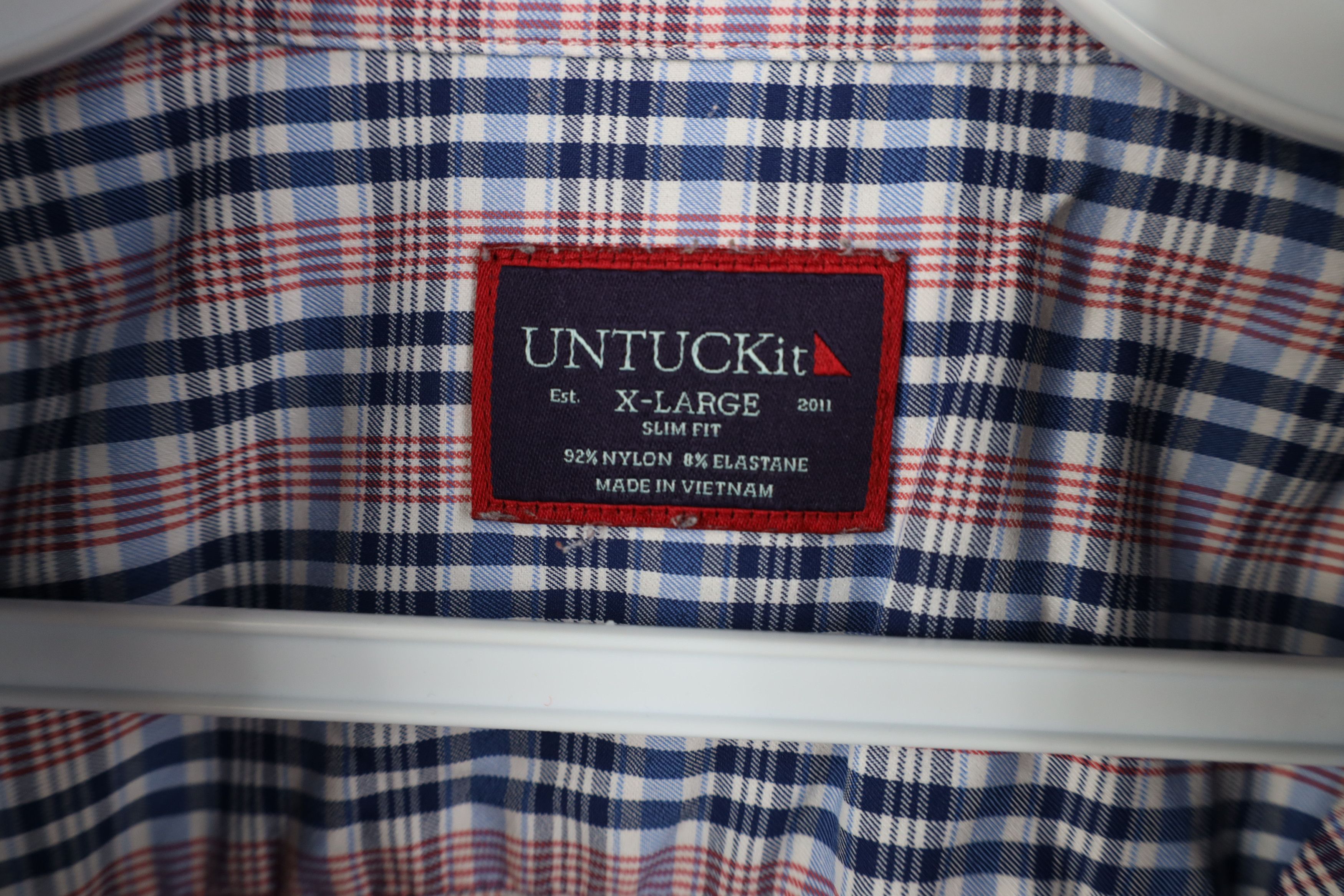 UNTUCKit Untuckit Slim Fit Stretch Collared Button Down Shirt Plaid Size US XL / EU 56 / 4 - 7 Thumbnail
