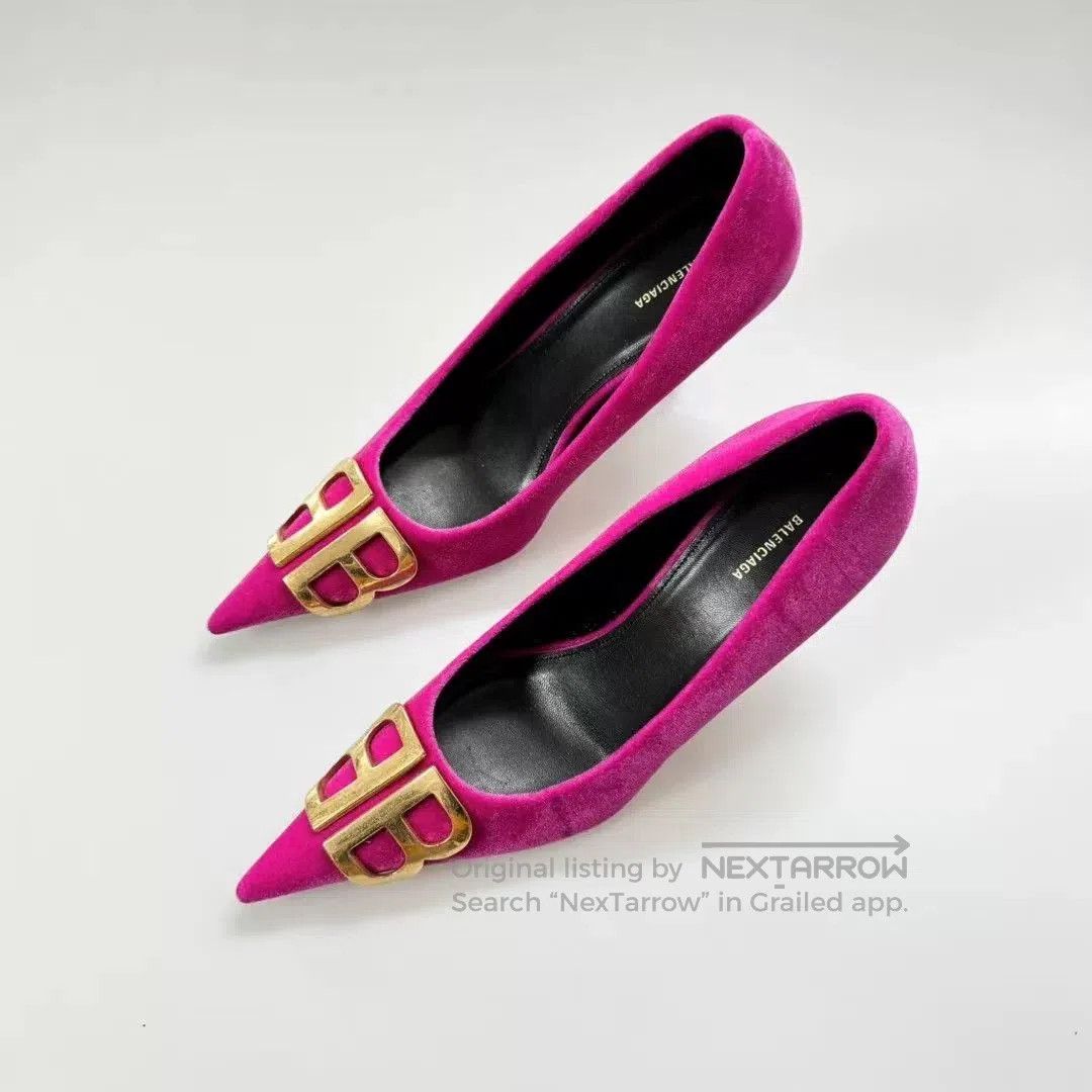 Balenciaga Balenciaga Pink Velvet High Heels. Size US 6.5 / IT 36.5 - 1 Thumbnail