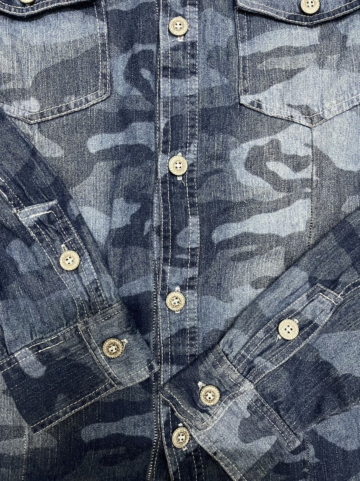 If Six Was Nine In The Attic Homme “Freak Out” Camo Western Denim Shirt Size US M / EU 48-50 / 2 - 7 Thumbnail