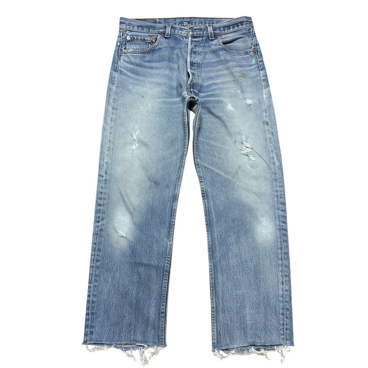Levi's Vintage 90s Levis 501xx Distressed Cropped Jeans Size US 34 / EU 50 - 1 Thumbnail