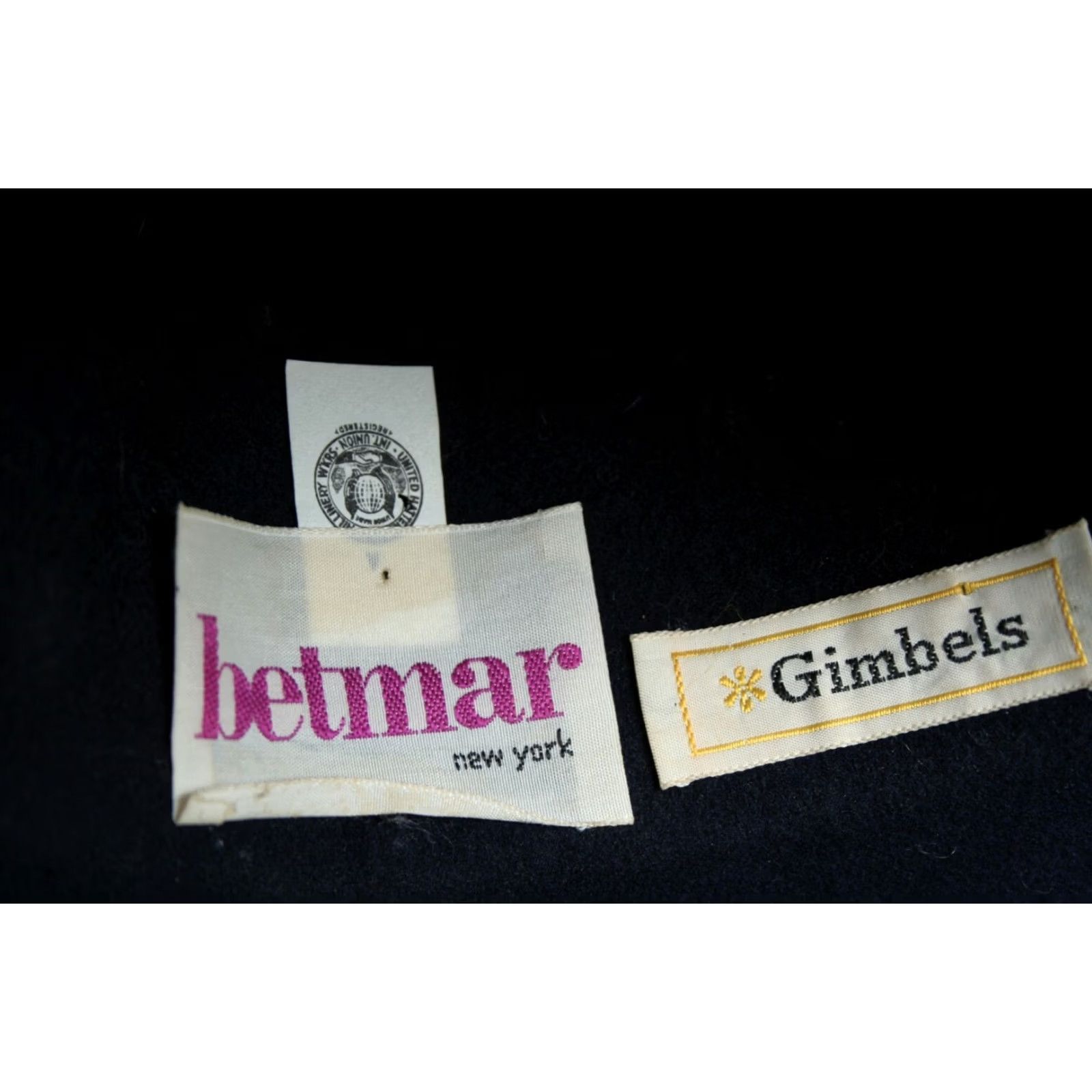 FELT VINTAGE Betmar Fedora Hat Blue Wool Felt Women's XS/S 6 3/4 Hat, Wool, 100% Wool, Spain, Excellent Condition, Gimbels Size ONE SIZE - 8 Thumbnail