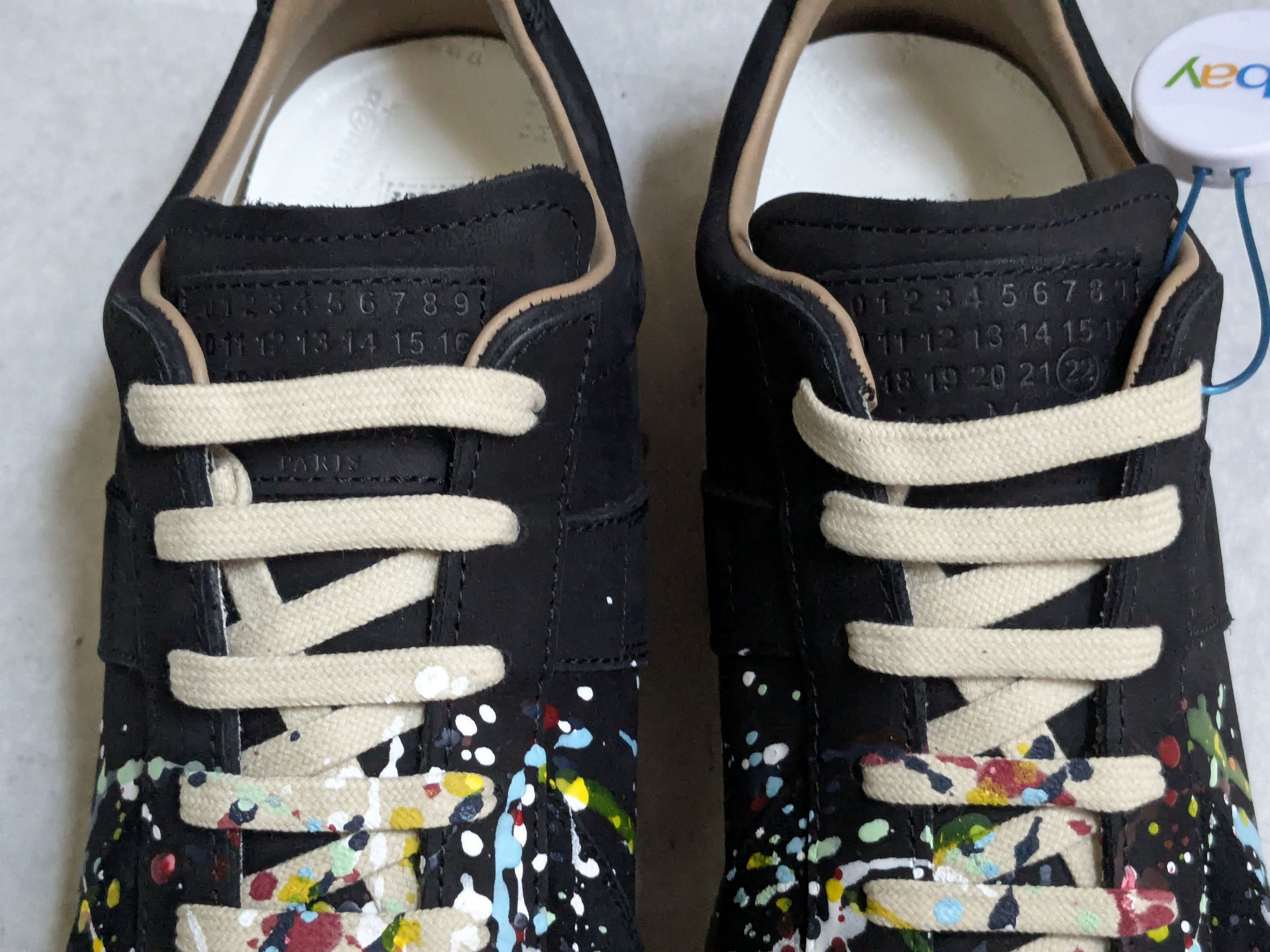 Maison Margiela Maison Margiela Replica GAT Black Paint Splatter 13 46 Low Size US 13 / EU 46 - 3 Thumbnail