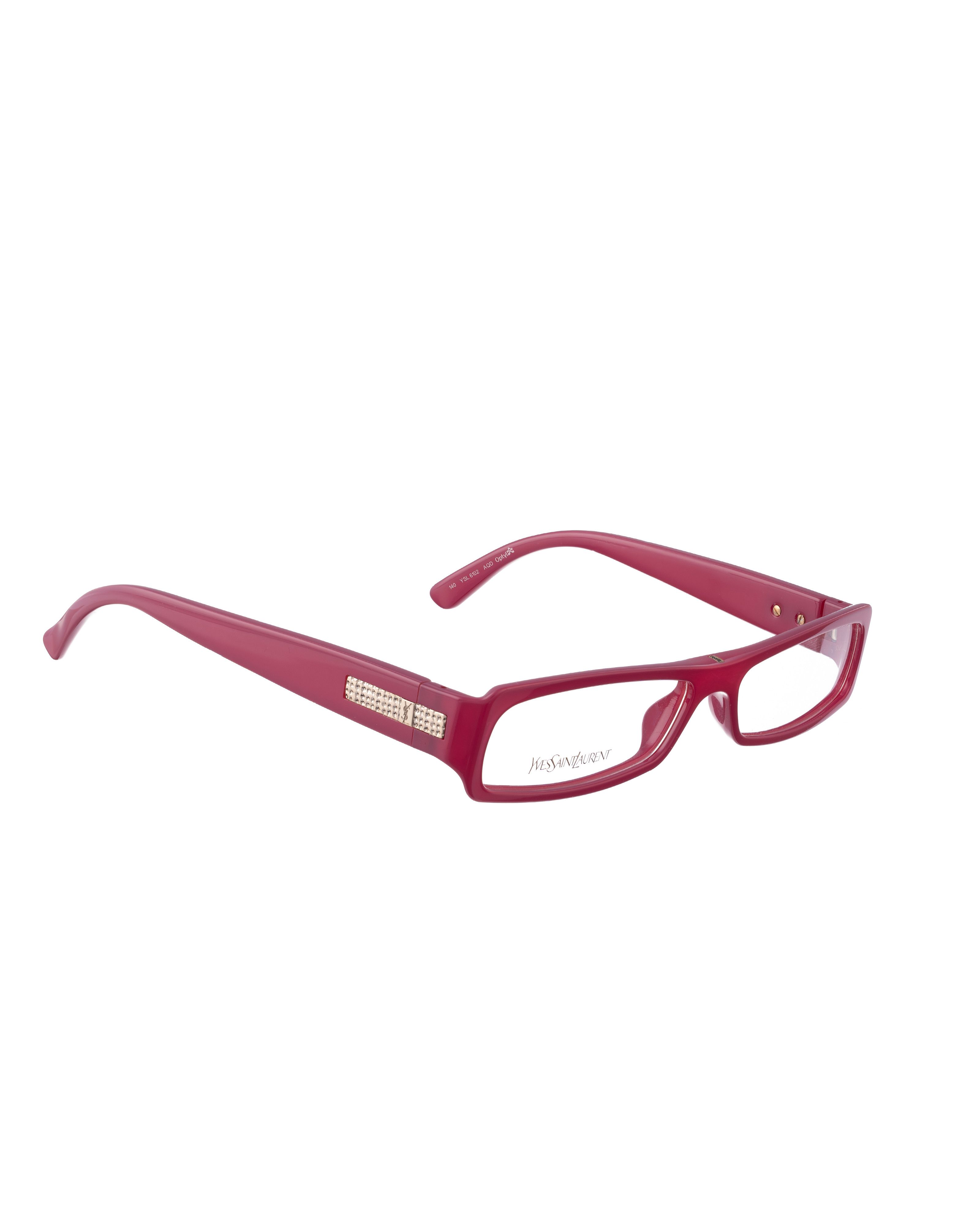 Yves Saint Laurent 00s Fuchsia Purple Plastic Glasses