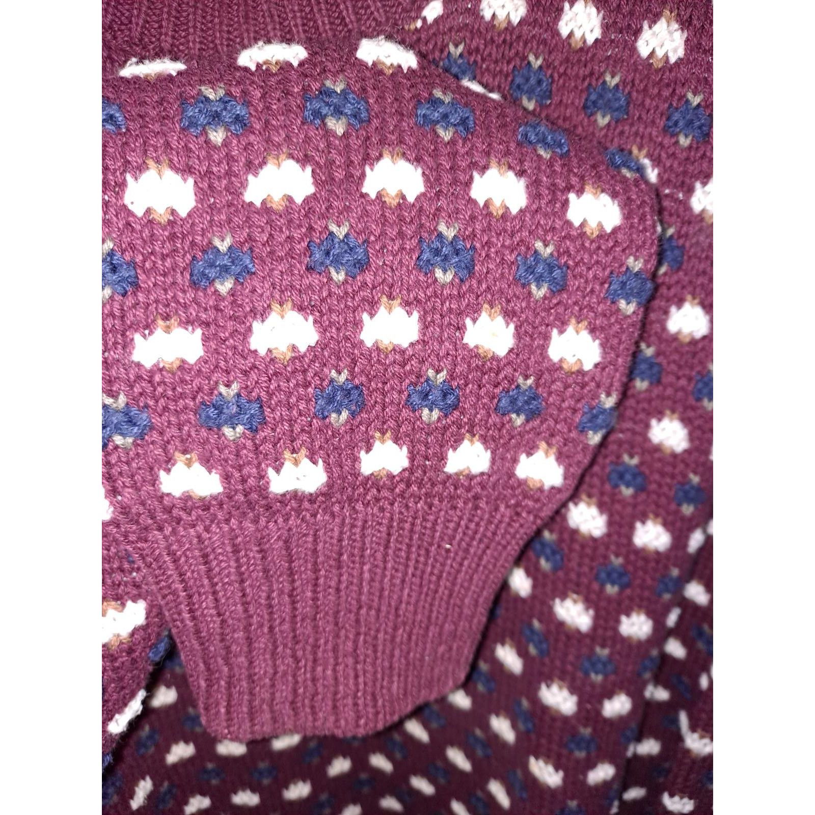 Eddie Bauer Eddie Bauer Sweater Crew Neck Maroon, White and Blue Size Me Size US M / EU 48-50 / 2 - 4 Thumbnail