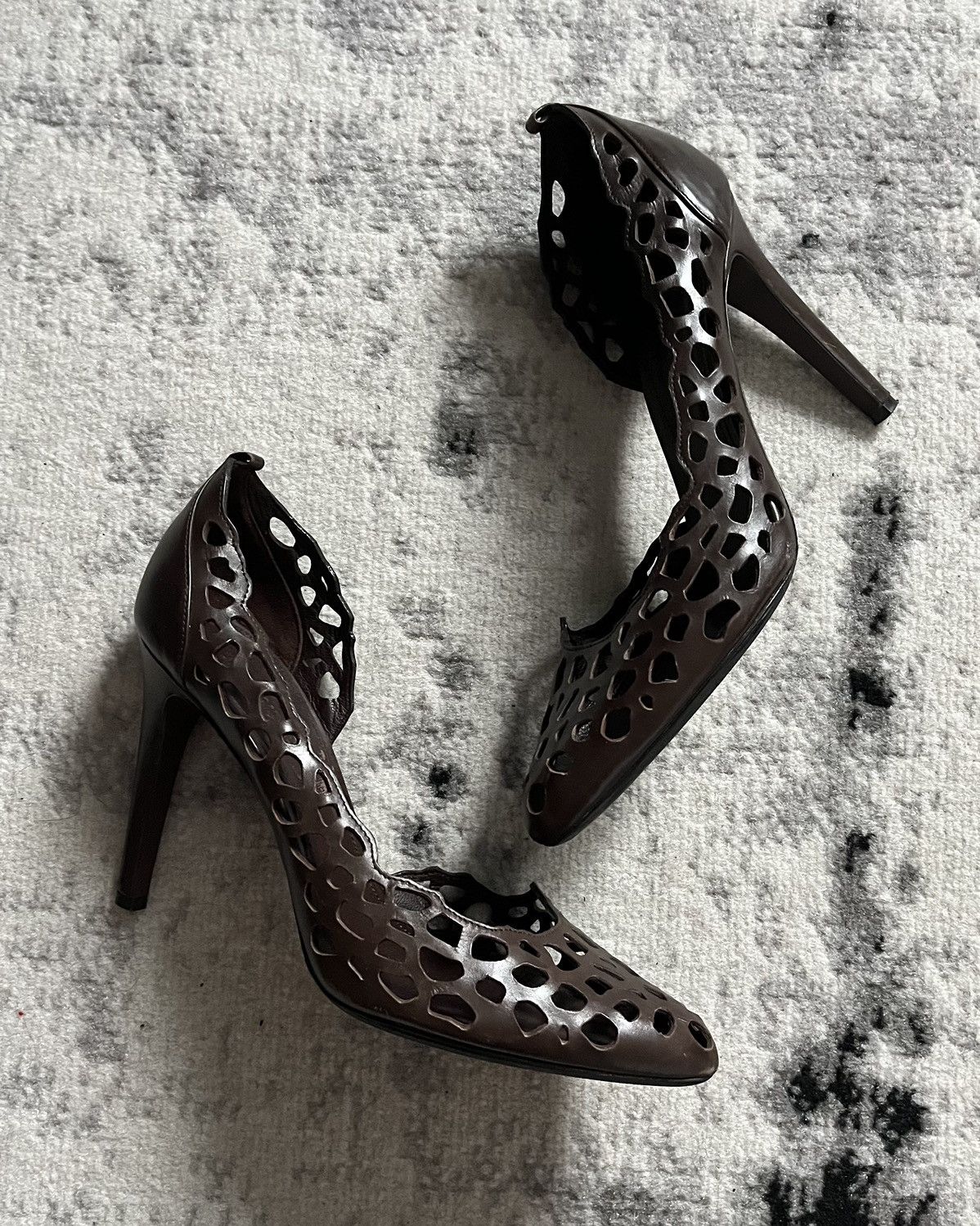 image of Archival Clothing x Jil Sander Quill Harmony Brown Sophisticated Heel Shoes, Women's (Size 7)