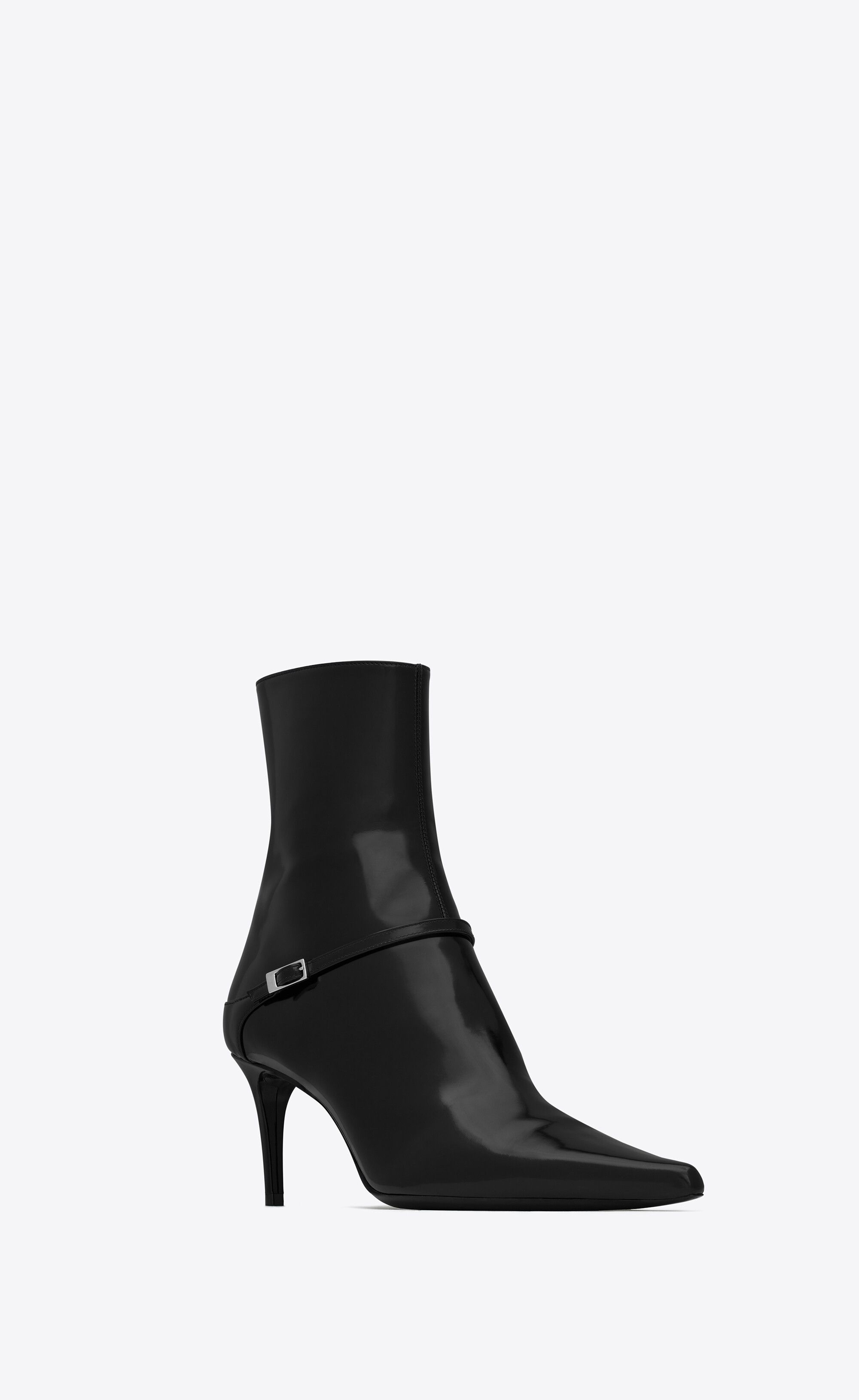 Saint Laurent Paris o1s1wg111125 Vendome Booties in Glazed Leather in Black Size US 7 / IT 37 - 4 Thumbnail
