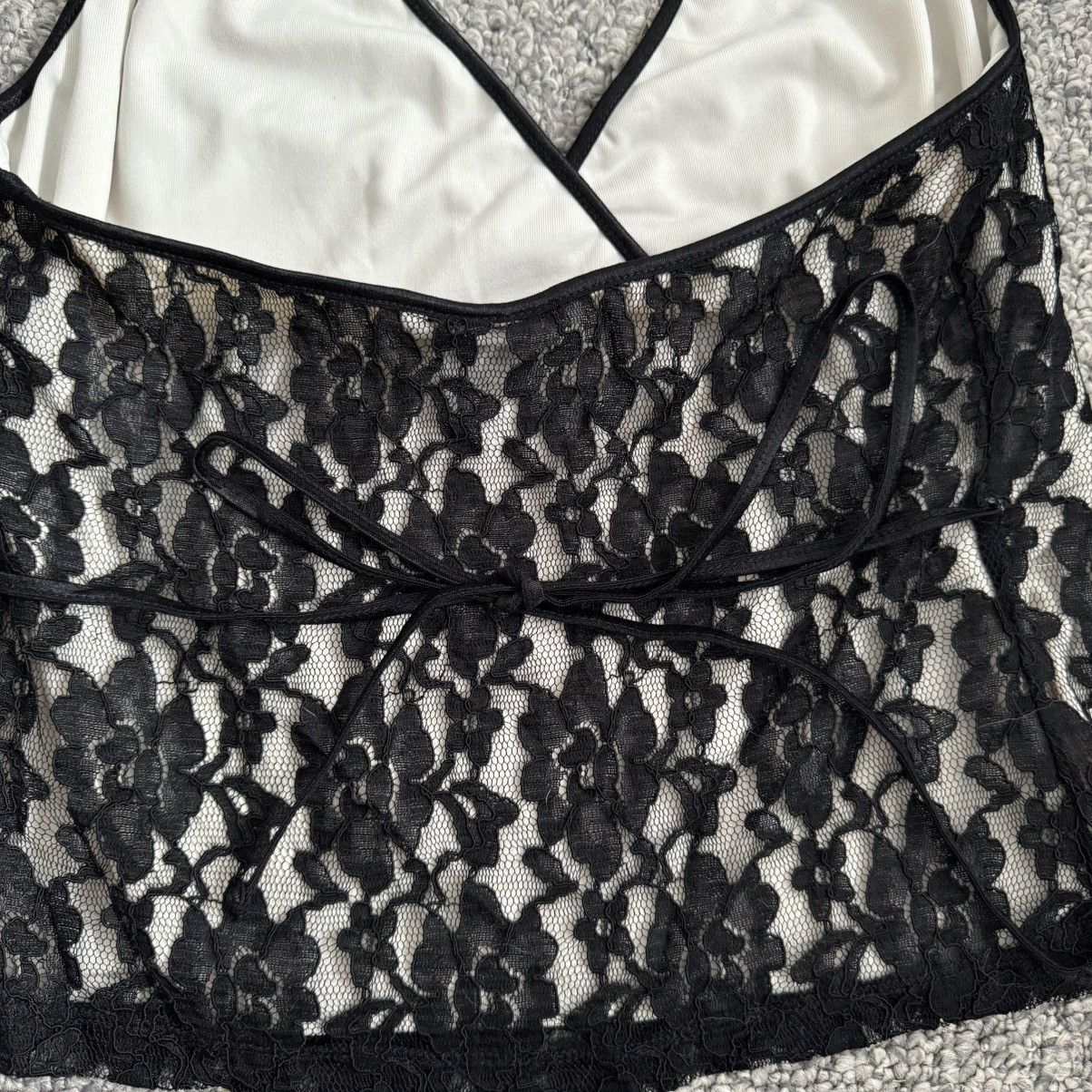 Other THE LIMITED Vintage Y2K Black White Floral Lace Halter Top Size M / US 6-8 / IT 42-44 - 9 Thumbnail