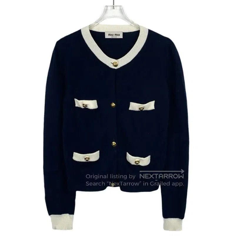 Miu Miu Miu Miu Blue Cashmere Women's Jacket . Size M / US 6-8 / IT 42-44 - 1 Thumbnail
