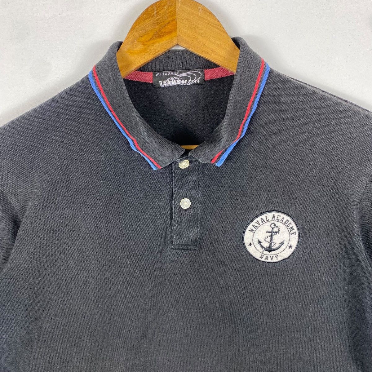 Beams Japan Japanese Brand BEAMS HEART Naval Academy Faded Polo Shirt Size US M / EU 48-50 / 2 - 2 Thumbnail